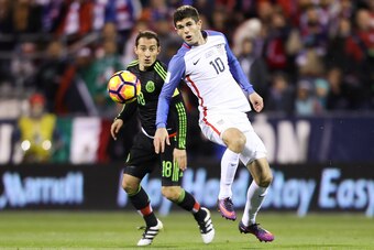 Christian Pulisic (right) in action against Mexico in November.
