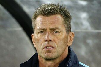 MELBOURNE, AUSTRALIA - JUNE 07:  Greece head coach Michael Skibbe looks on during the International Friendly match between the Australian Socceroos and Greece at Etihad Stadium on June 7, 2016 in Melbourne, Australia.  (Photo by Scott Barbour/Getty Images