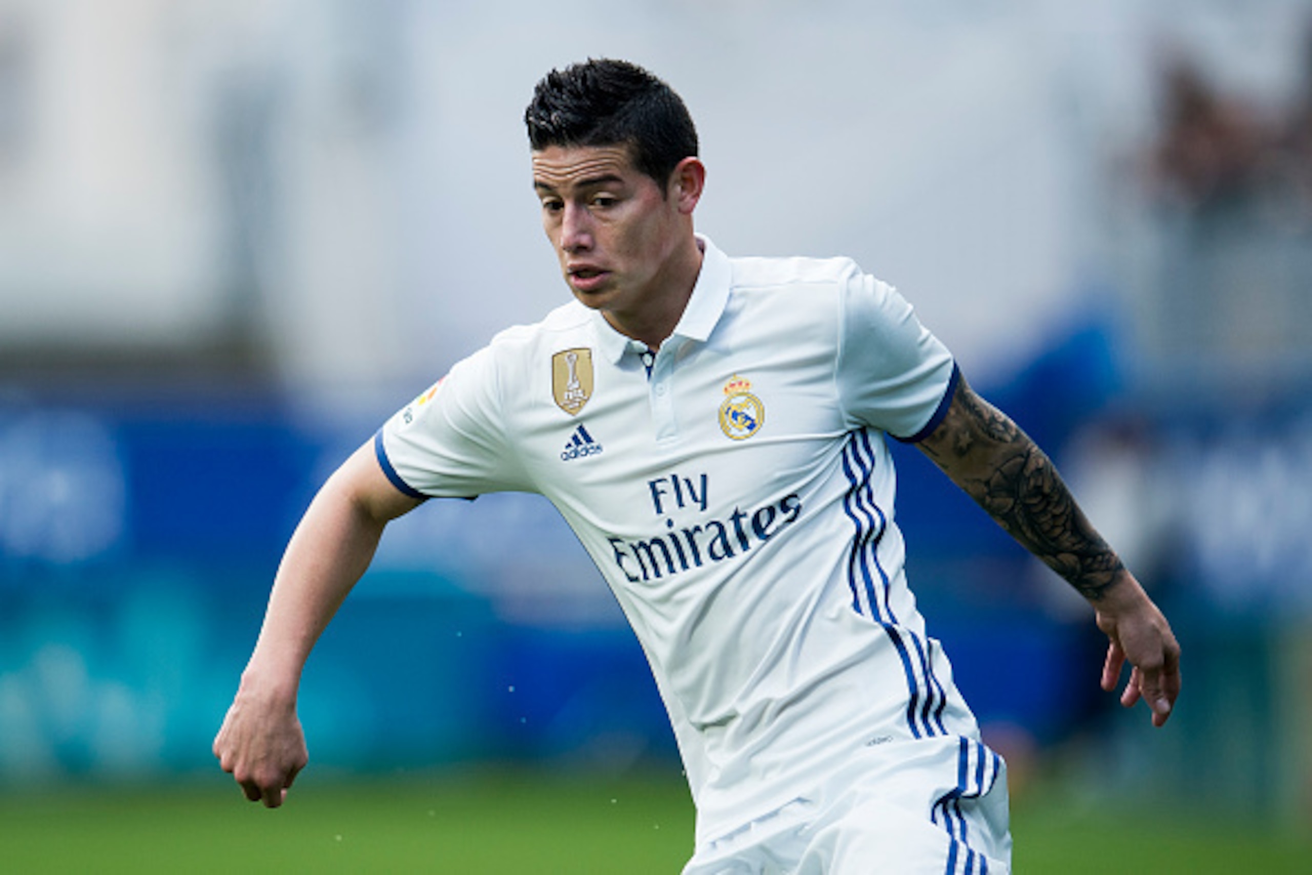 EIBAR, SPAIN - MARCH 04:  James Rodriguez of Real Madrid reacts during the La Liga match between SD Eibar and Real Madrid at Ipurua Municipal Stadium on March 4, 2017 in Eibar, Spain.  (Photo by Juan Manuel Serrano Arce/Getty Images)