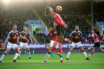 BURNLEY, ENGLAND - JANUARY 14:  Virgil van Dijk of Southampton controls the ball in the box during the Premier League match between Burnley and Southampton at Turf Moor on January 14, 2017 in Burnley, England.  (Photo by Alex Livesey/Getty Images)