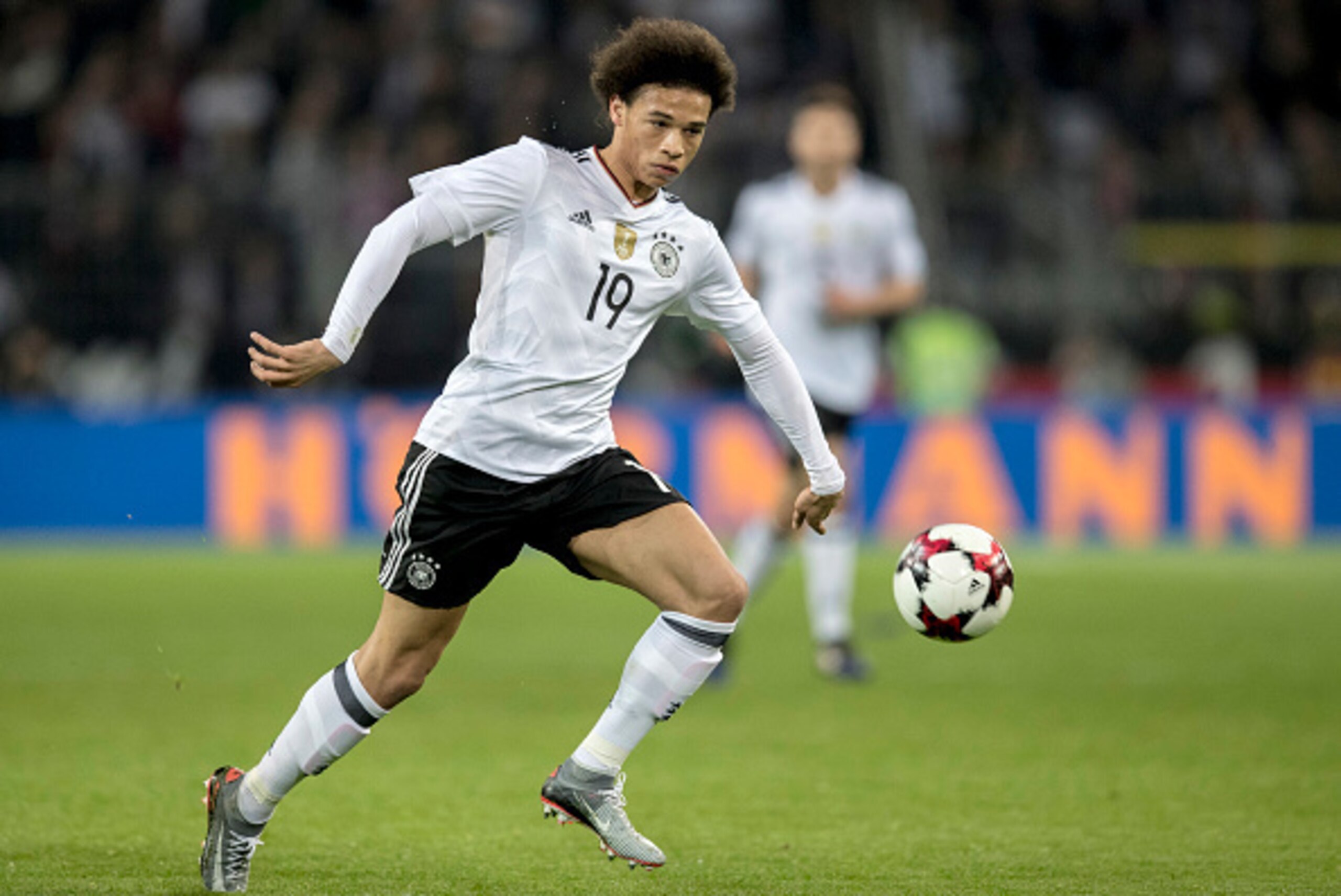 DORTMUND, GERMANY - MARCH 22:  Leroy Sane of Germany runs with the ball during the international friendly match between Germany and England at Signal Iduna Park on March 22, 2017 in Dortmund, Germany.  (Photo by Boris Streubel/Getty Images)