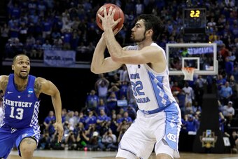 Luke Maye prepares to hit the game-winning shot against Kentucky.