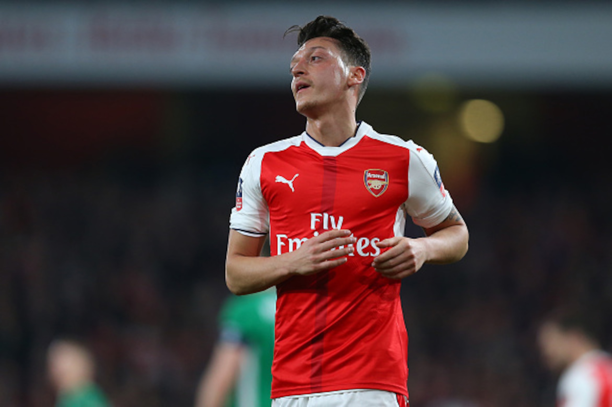 LONDON, ENGLAND - MARCH 11:  Mesut Ozil of Arsenal during The Emirates FA Cup Quarter-Final match between Arsenal and Lincoln City at Emirates Stadium on March 11, 2017 in London, England. (Photo by Catherine Ivill - AMA/Getty Images)