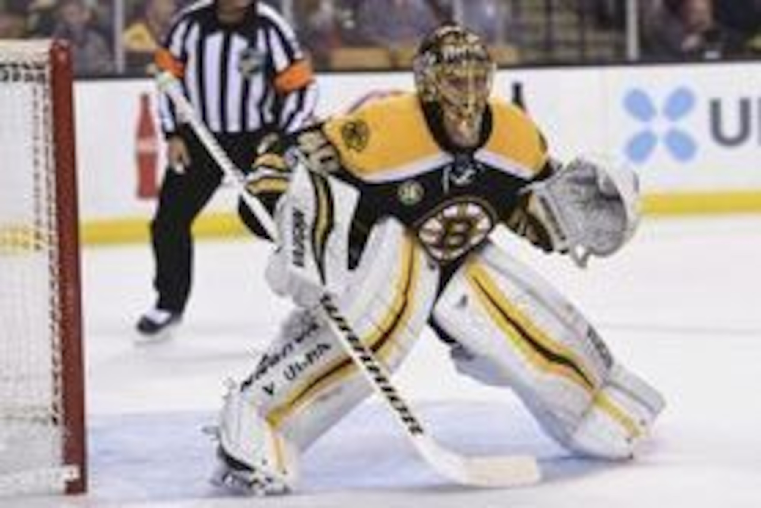 Mar 21, 2017; Boston, MA, USA; Boston Bruins goalie Tuukka Rask (40) watch the puck during the second period against the Ottawa Senators at TD Garden. Mandatory Credit: Bob DeChiara-USA TODAY Sports
