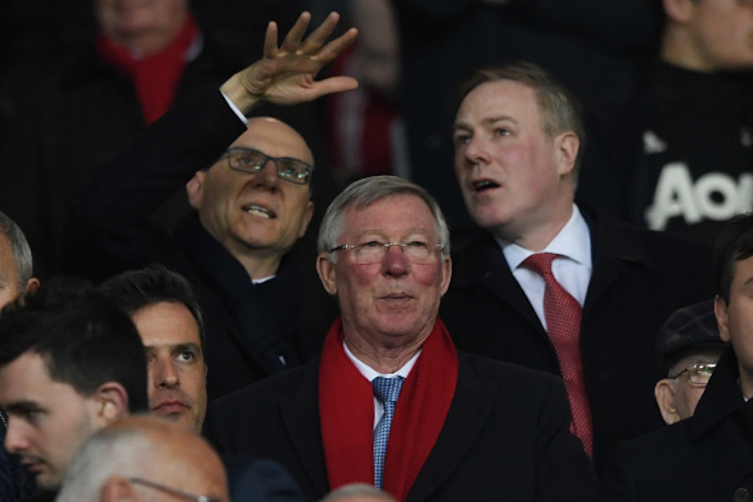 MANCHESTER, ENGLAND - MARCH 16:  Sir Alex Ferguson the UEFA Europa League Round of 16, second leg match between Manchester United and FK Rostov at Old Trafford on March 16, 2017 in Manchester, United Kingdom.  (Photo by Stu Forster/Getty Images)