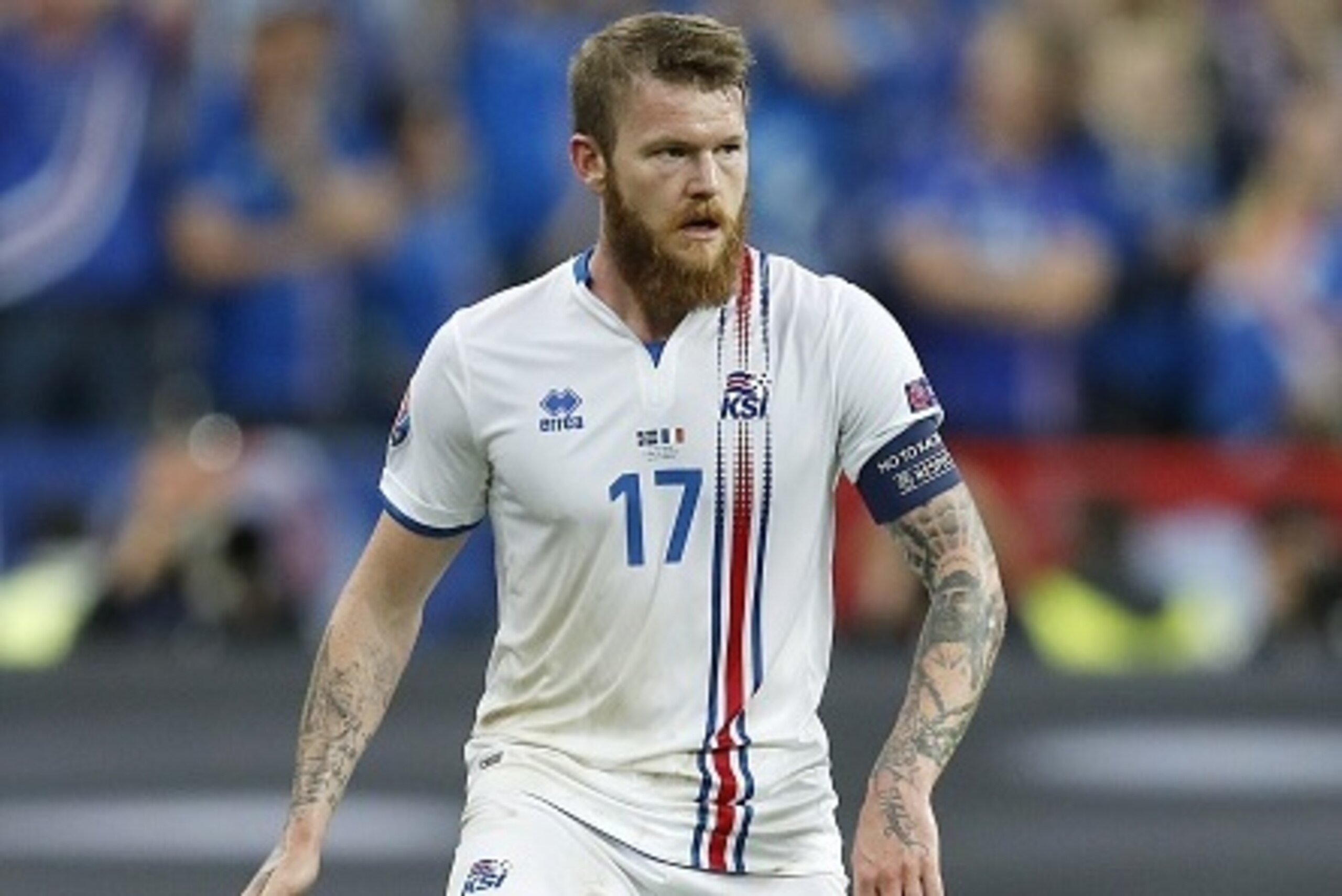 Aron Einar Gunnarsson of Iceland during the UEFA EURO 2016 quarter final match between France and Iceland on July 3, 2016 at the Stade de France in Paris, France.(Photo by VI Images via Getty Images)