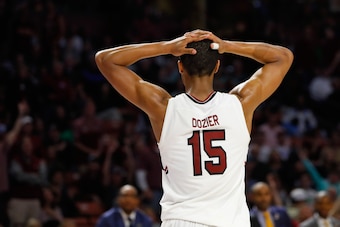 Dozier reacts against Marquette on March 17, 2017.