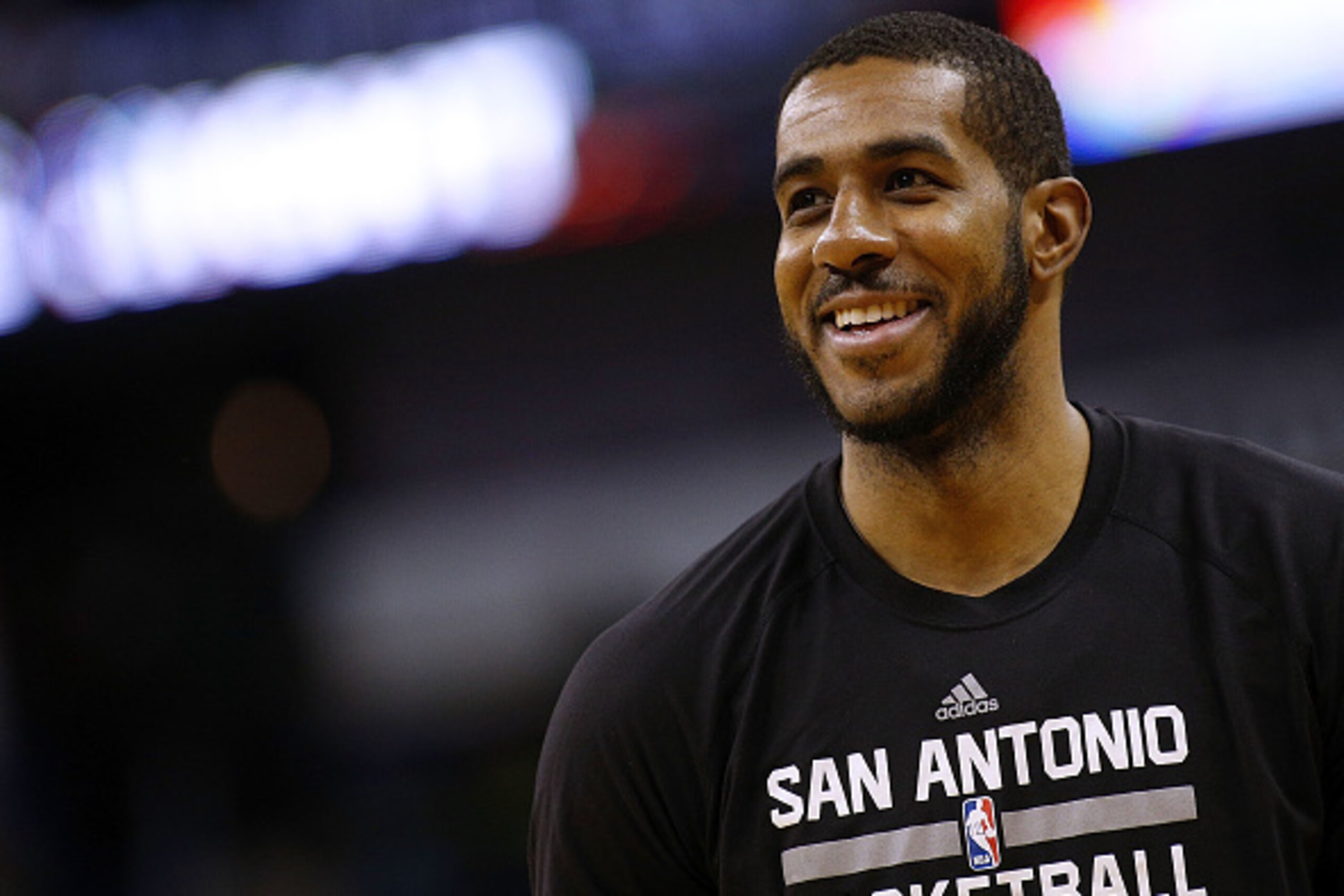 NEW ORLEANS, LA - JANUARY 27:  LaMarcus Aldridge #12 of the San Antonio Spurs reacts during a game against the New Orleans Pelicans at the Smoothie King Center on January 27, 2017 in New Orleans, Louisiana. NOTE TO USER: User expressly acknowledges and ag