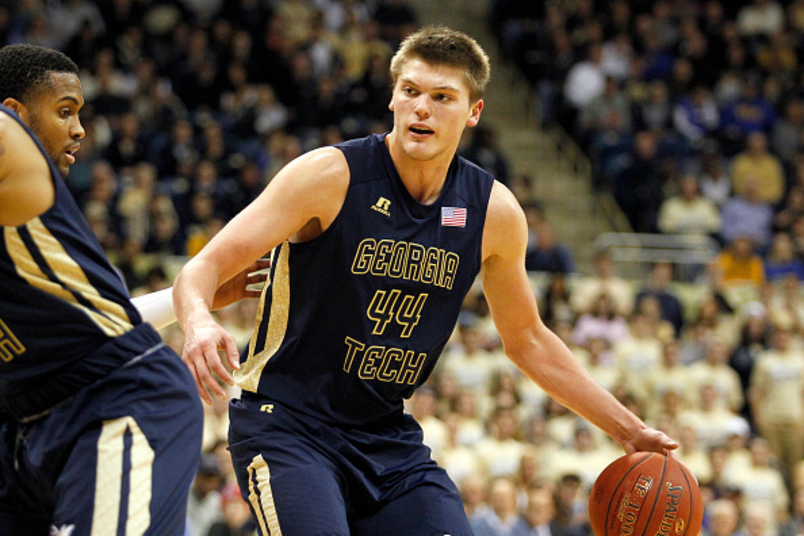 PITTSBURGH, PA - JANUARY 06:  Ben Lammers #44 of the Georgia Tech Yellow Jackets in action during the game against the Pittsburgh Panthers at Petersen Events Center on January 6, 2016 in Pittsburgh, Pennsylvania.  (Photo by Justin K. Aller/Getty Images)