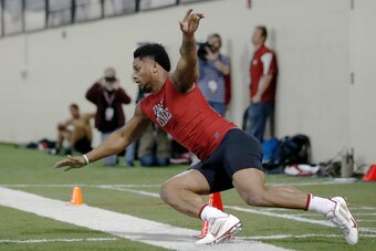 Mixon at Oklahoma's pro day