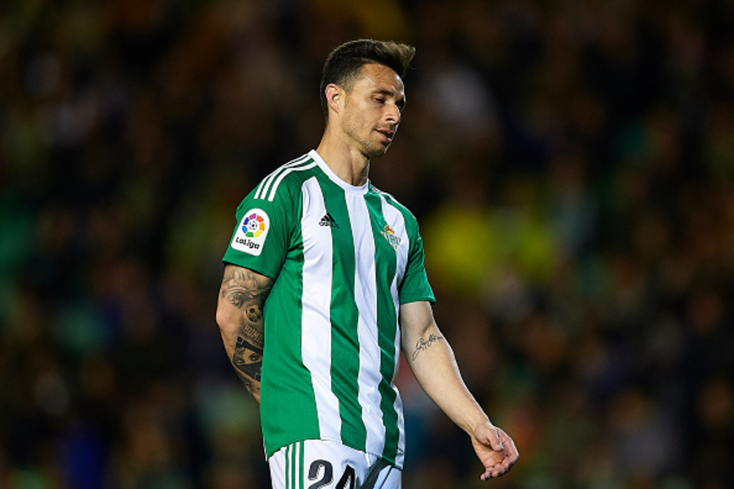 SEVILLE, SPAIN - MARCH 03: Ruben Castro of Real Betis Balompie reacts during La Liga match between Real Betis Balompie and Real Sociedad de Futbol at Benito Villamarin Stadium on March 03, 2017 in Seville, Spain. (Photo by Aitor Alcalde Colomer/Getty Im SEVILLE, SPAIN - MARCH 03: Ruben Castro of Real Betis Balompie reacts during La Liga match between Real Betis Balompie and Real Sociedad de Futbol at Benito Villamarin Stadium on March 03, 2017 in Seville, Spain. (Photo by Aitor Alcalde Colomer/Getty Im