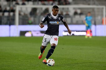 BORDEAUX, FRANCE - MARCH 18: Malcolm of Bordeaux in action during the French Ligue 1 match between Bordeaux and Montpellier at Stade Matmut Atlantique on March 18, 2017 in Bordeaux, France.  (Photo by Romain Perrocheau/Getty Images)