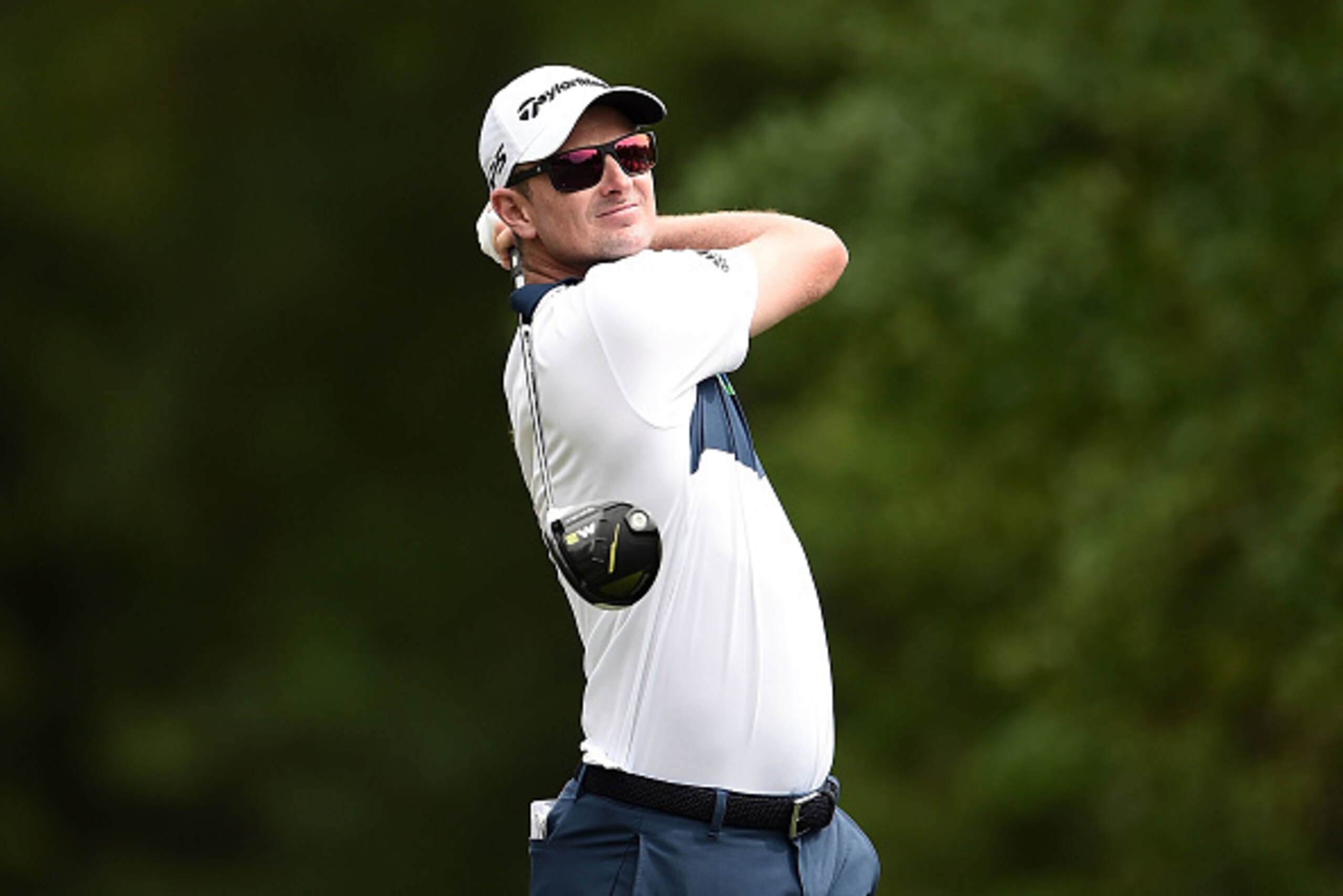 HUMBLE, TX - APRIL 01:  Justin Rose of England hits his tee shot on the second hole during the third round of the Shell Houston Open at the Golf Club of Houston on April 1, 2017 in Humble, Texas.  (Photo by Stacy Revere/Getty Images)