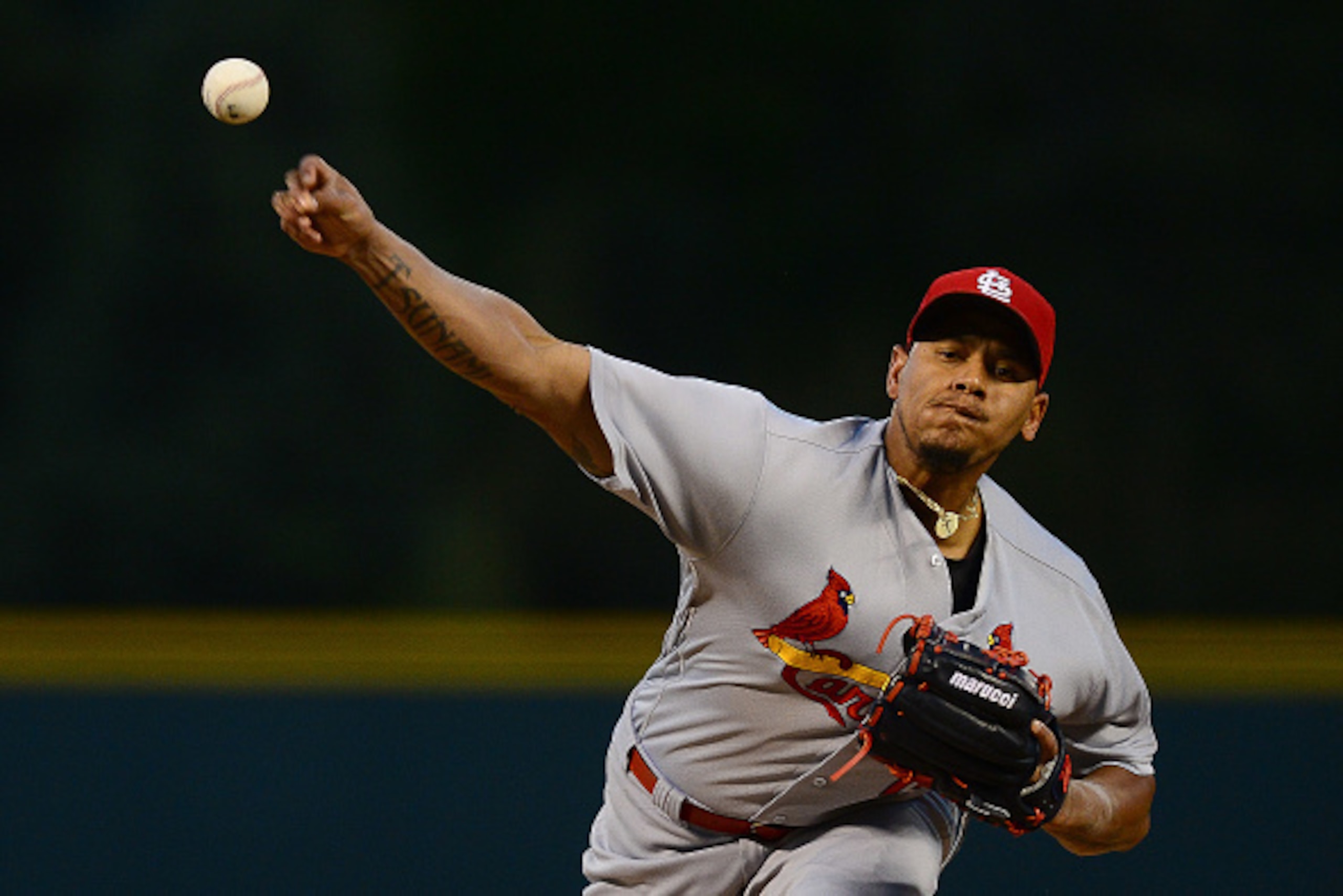 DENVER, CO - SEPTEMBER 19: Carlos Martinez #18 of the St. Louis Cardinals pitches against the Colorado Rockies in the first inning of a game at Coors Field on September 19, 2016 in Denver, Colorado.  (Photo by Dustin Bradford/Getty Images)