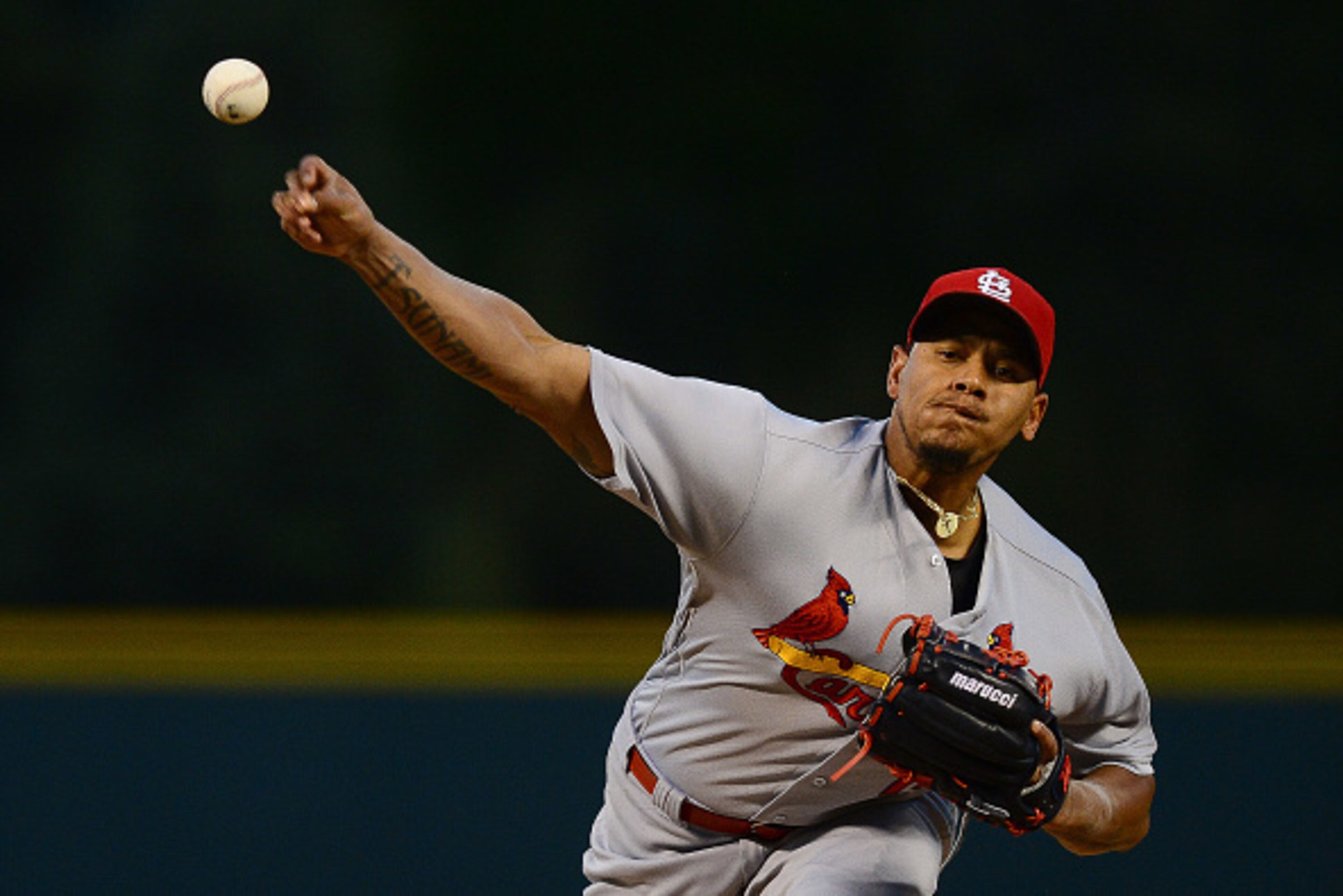 DENVER, CO - SEPTEMBER 19: Carlos Martinez #18 of the St. Louis Cardinals pitches against the Colorado Rockies in the first inning of a game at Coors Field on September 19, 2016 in Denver, Colorado.  (Photo by Dustin Bradford/Getty Images)