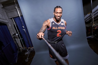 Kawhi Leonard poses for a photo during the 2017 All-Star Weekend in New Orleans on February 19.