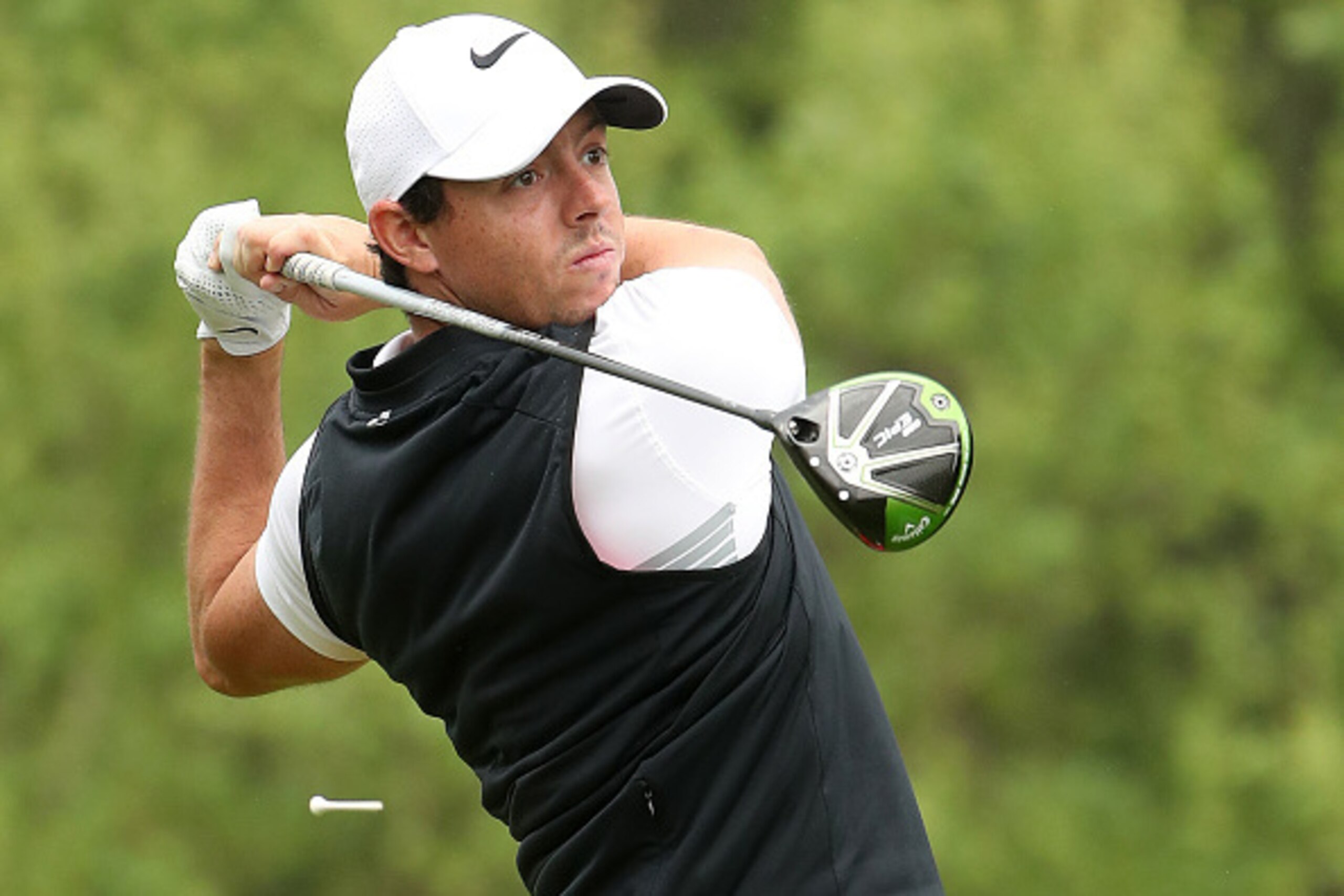 AUSTIN, TX - MARCH 24: Rory McIlroy of Northern Ireland tees off on the 3rd hole of his match during round three of the World Golf Championships-Dell Technologies Match Play at the Austin Country Club on March 24, 2017 in Austin, Texas. (Photo by Christia