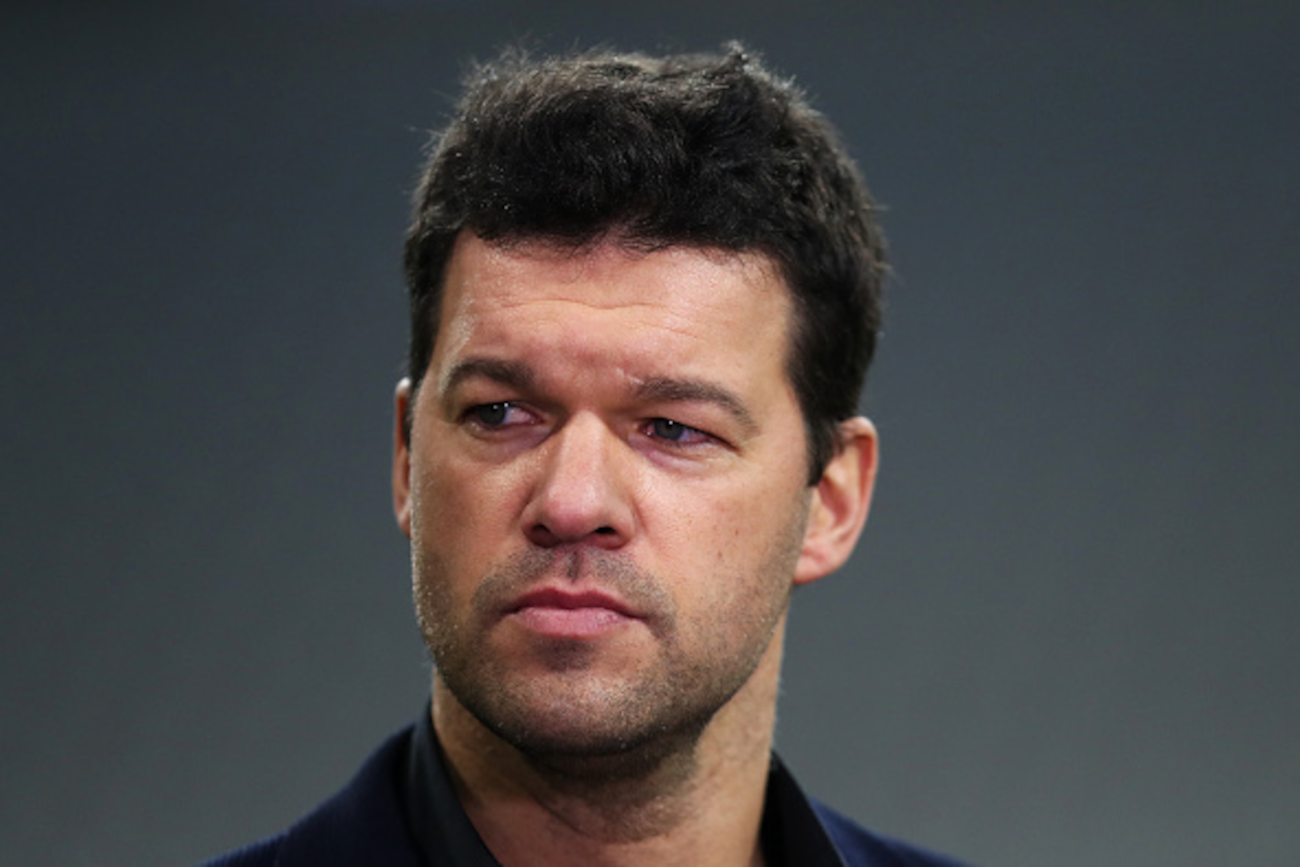 MUNICH, GERMANY - FEBRUARY 15: Michael Ballack looks on ahead of the UEFA Champions League Round of 16 first leg match between FC Bayern Muenchen and Arsenal FC at Allianz Arena on February 15, 2017 in Munich, Germany. (Photo by Chris Brunskill Ltd/Getty 