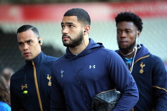 SWANSEA, WALES - APRIL 05: (L-R) Michel Vorm, Cameron Carter-Vickers and Josh Onomah of Tottenham Hotspur arrive prior to the Premier League match between Swansea City and Tottenham Hotspur at The Liberty Stadium on April 5, 2017 in Swansea, Wales. (Photo