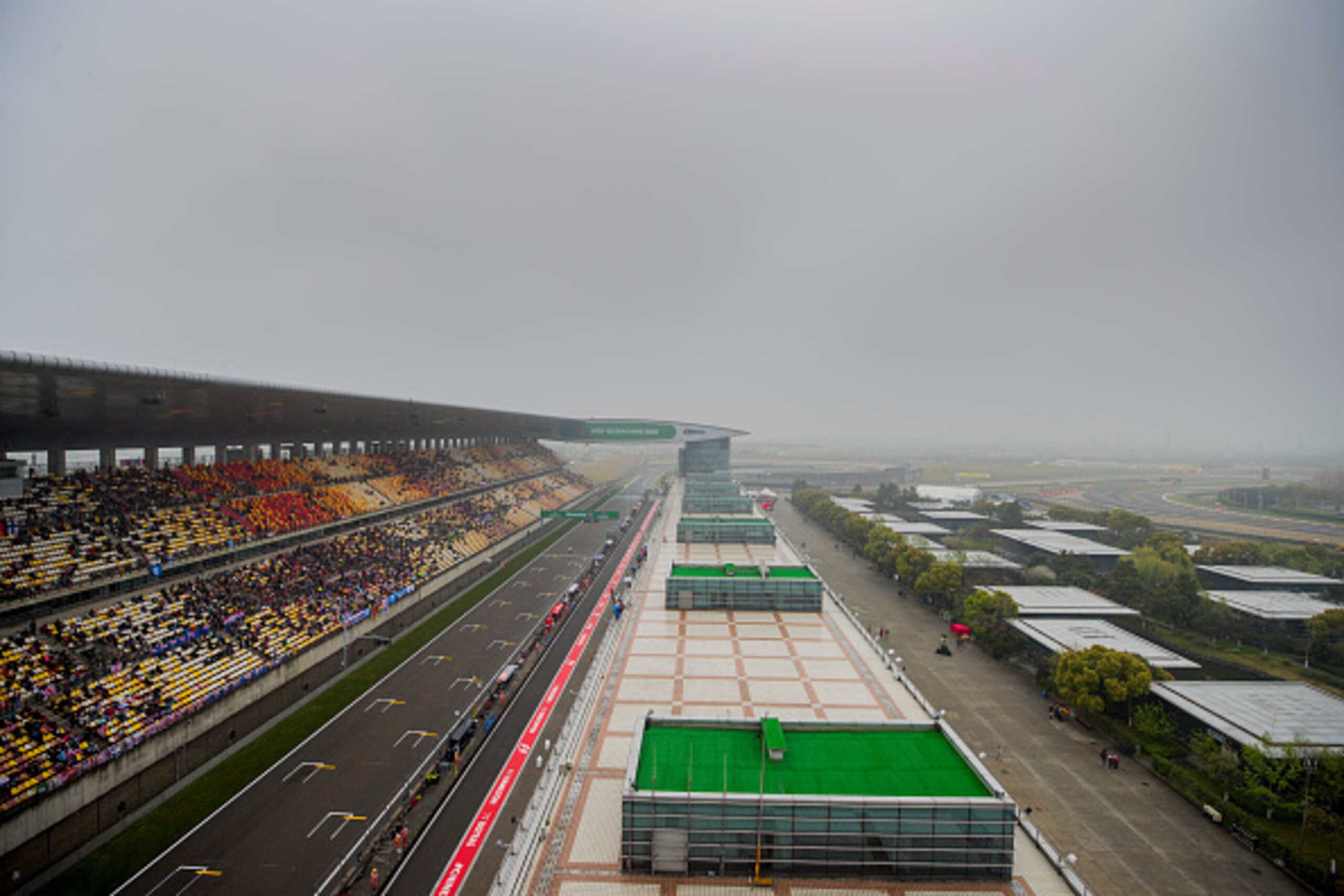 SHANGHAI, CHINA - APRIL 07:  Clouds hang over the circuit during practice for the Formula One Grand Prix of China at Shanghai International Circuit on April 7, 2017 in Shanghai, China.  (Photo by Lars Baron/Getty Images)