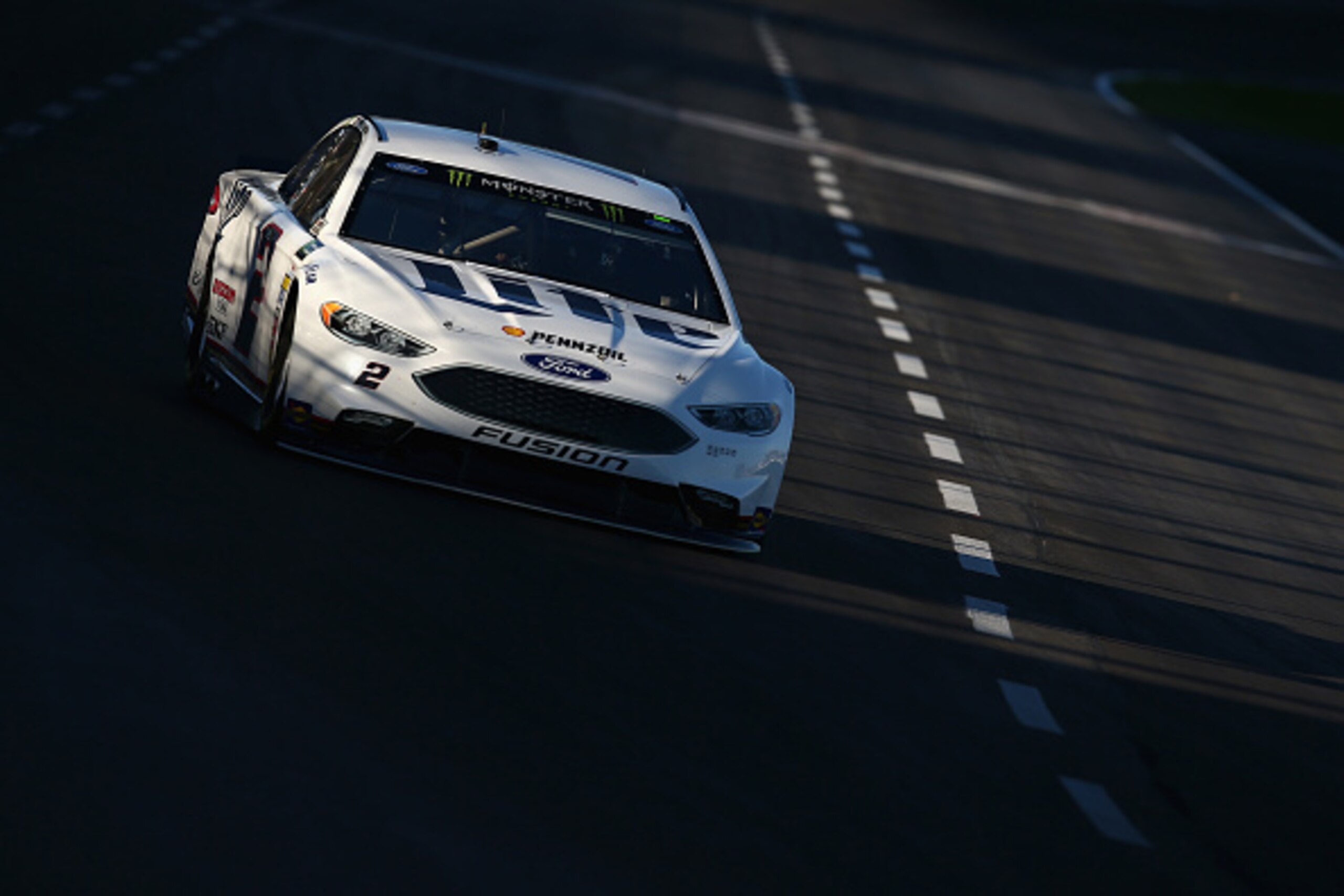 FORT WORTH, TX - APRIL 07:  Brad Keselowski, driver of the #2 Miller Lite Ford, drives during qualifying for the Monster Energy NASCAR Cup Series O'Reilly Auto Parts 500 at Texas Motor Speedway on April 7, 2017 in Fort Worth, Texas.  (Photo by Sarah Crabi