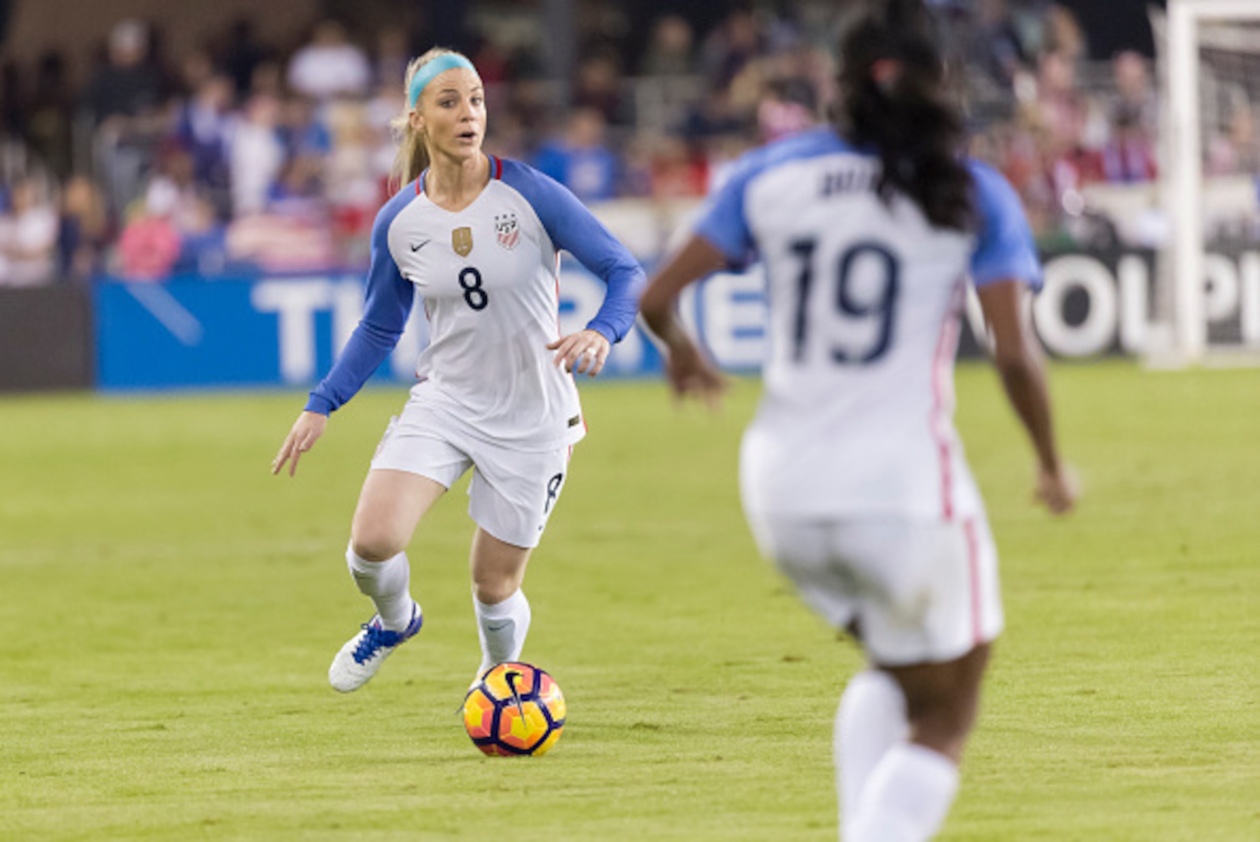 SAN JOSE, CA - NOVEMBER 20: Julie Johnston #8 of the USA plays in a soccer game against Romania on November 10, 2016 at Avaya Stadium in San Jose, California. (Photo by David Madison/Getty Images) SAN JOSE, CA - NOVEMBER 20: Julie Johnston #8 of the USA plays in a soccer game against Romania on November 10, 2016 at Avaya Stadium in San Jose, California. (Photo by David Madison/Getty Images)