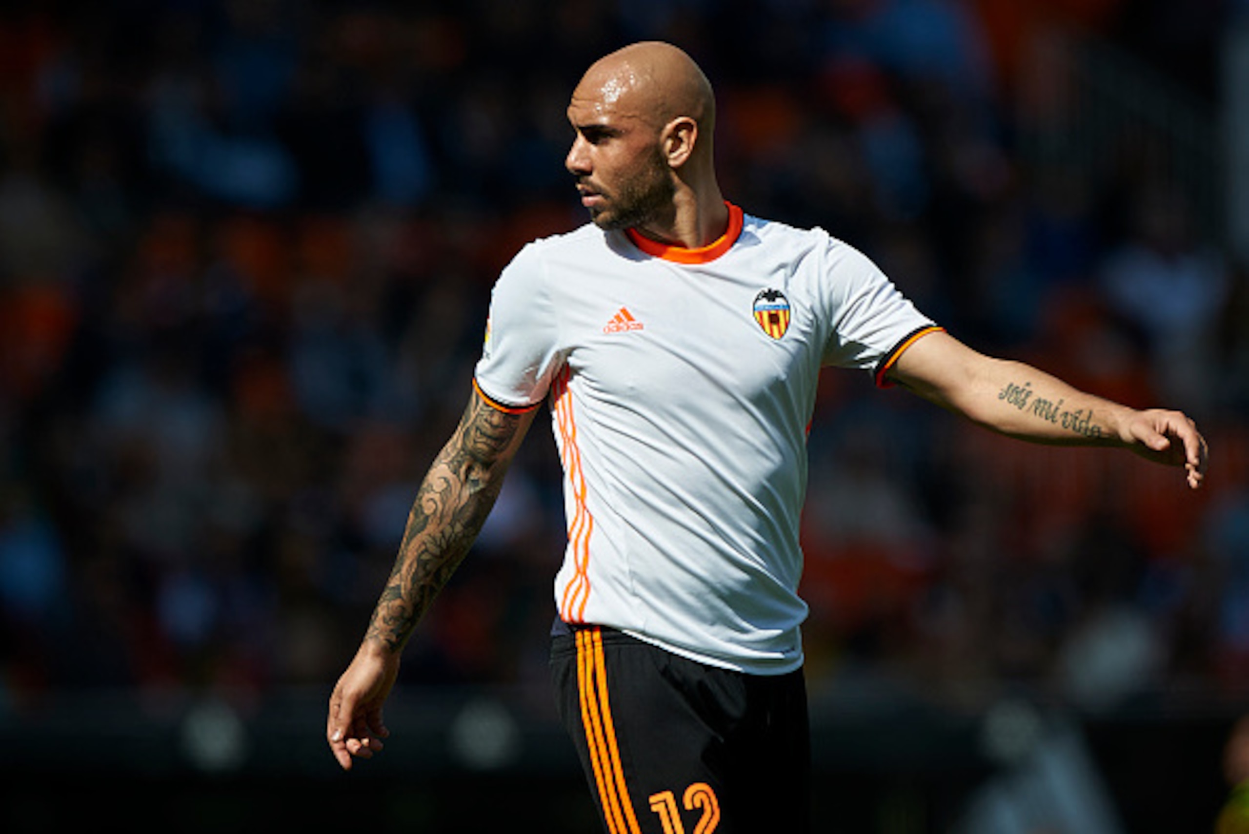 VALENCIA, SPAIN - MARCH 11:  Simone Zaza of Valencia looks on during the La Liga match between Valencia CF and Real Sporting de Gijon at Mestalla Stadium on March 11, 2017 in Valencia, Spain.  (Photo by fotopress/Getty Images)