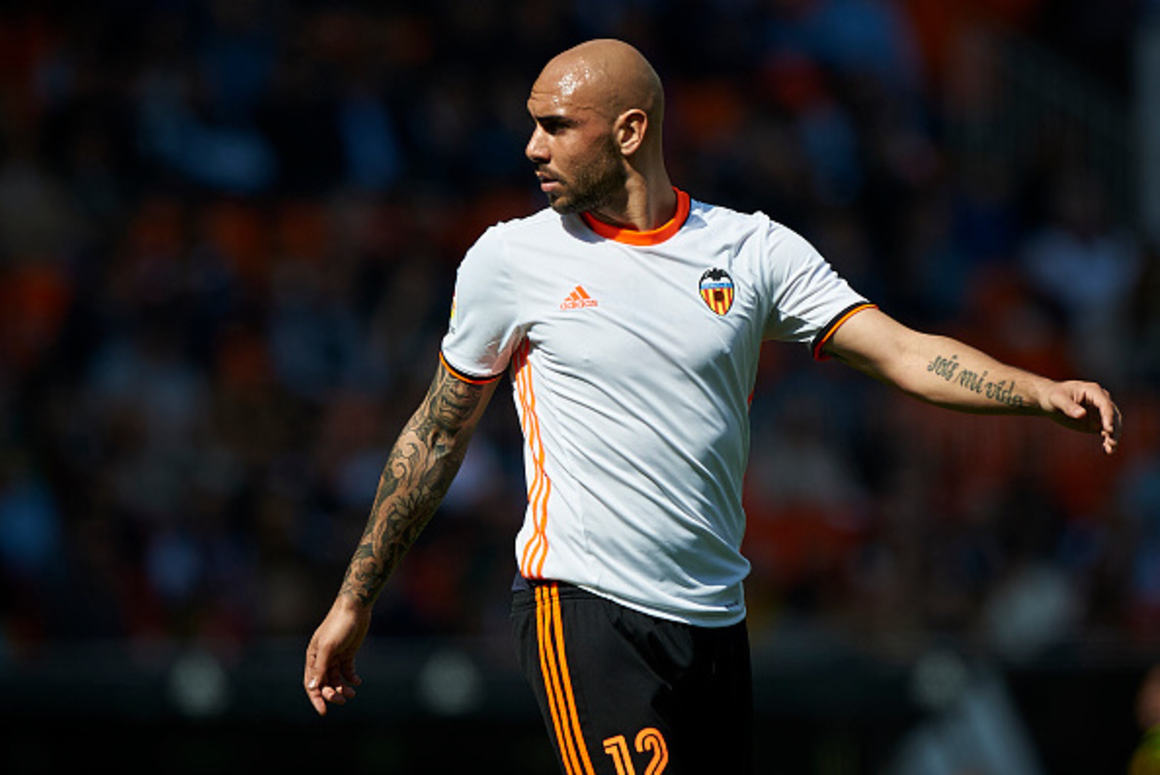 VALENCIA, SPAIN - MARCH 11:  Simone Zaza of Valencia looks on during the La Liga match between Valencia CF and Real Sporting de Gijon at Mestalla Stadium on March 11, 2017 in Valencia, Spain.  (Photo by fotopress/Getty Images)