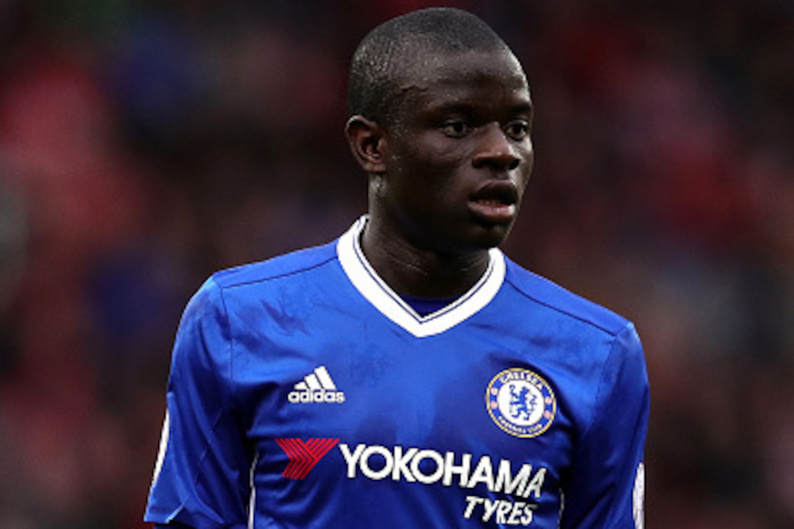 STOKE ON TRENT, ENGLAND - MARCH 18: N'Golo Kante of Chelsea looks on during the Premier League match between Stoke City and Chelsea at Bet365 Stadium on March 18, 2017 in Stoke on Trent, England. (Photo by Chris Brunskill Ltd/Getty Images)