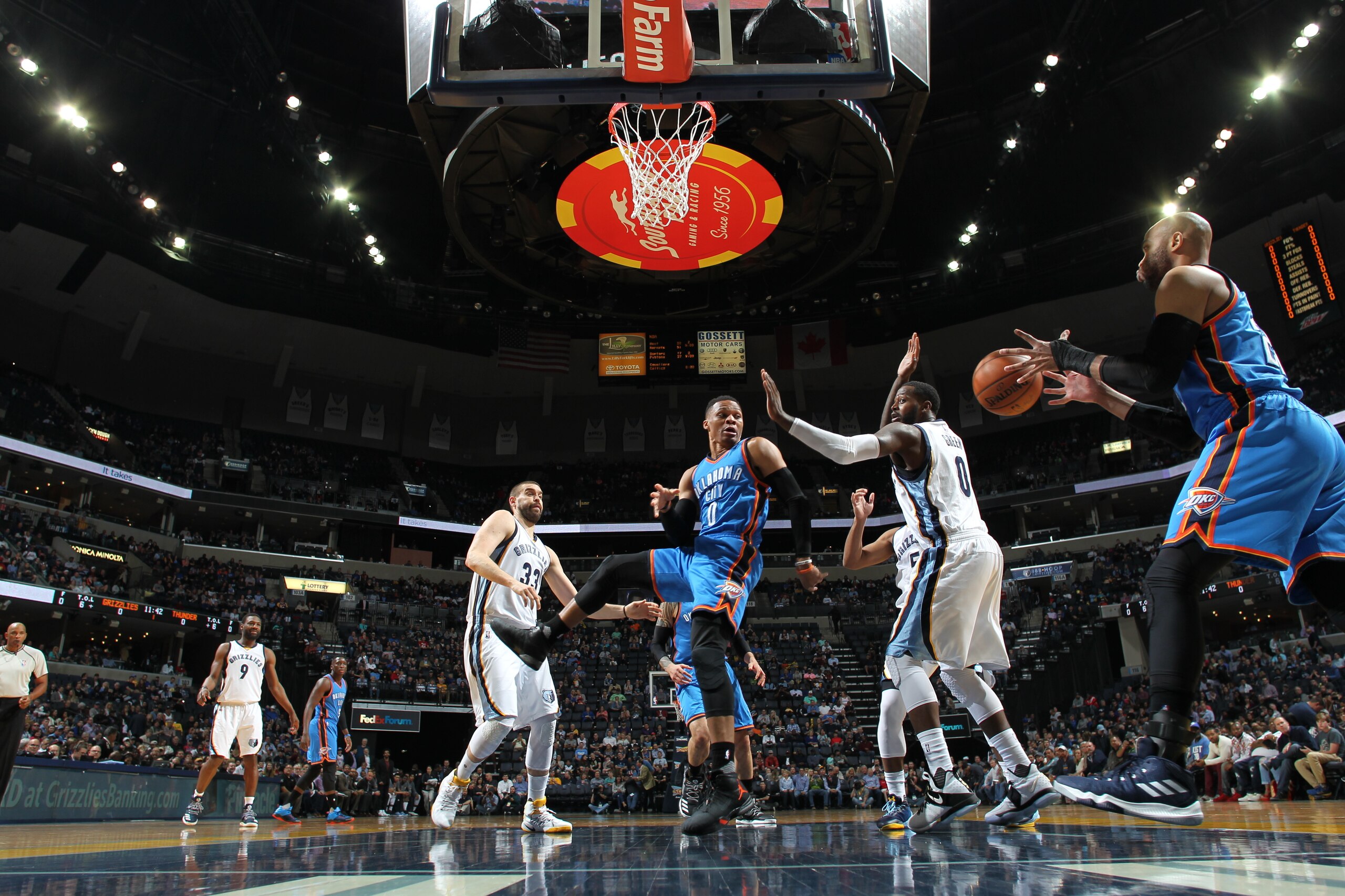 Westbrook dished 10.4 assists a game this year as part of his triple-double season average.