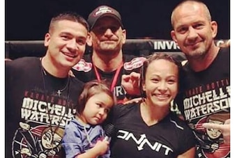 (from left) Gomez, Araya, Jackson, Waterson, striking coach Mike Winkeljohn