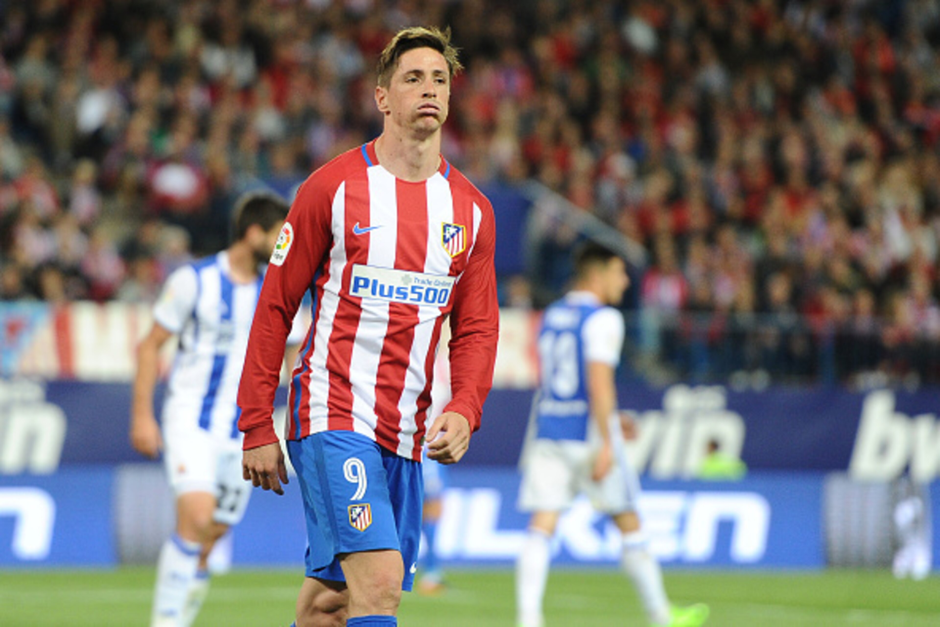 MADRID, SPAIN - APRIL 4:  Fernando Torres, #9 of Atletico de Madrid  during The La Liga match between Club Atletico de Madrid v Real Sociedad de Futbol at Vicente Calderon on April 4, 2017 in Madrid, Spain. (Photo by Sonia Canada/Getty Images)