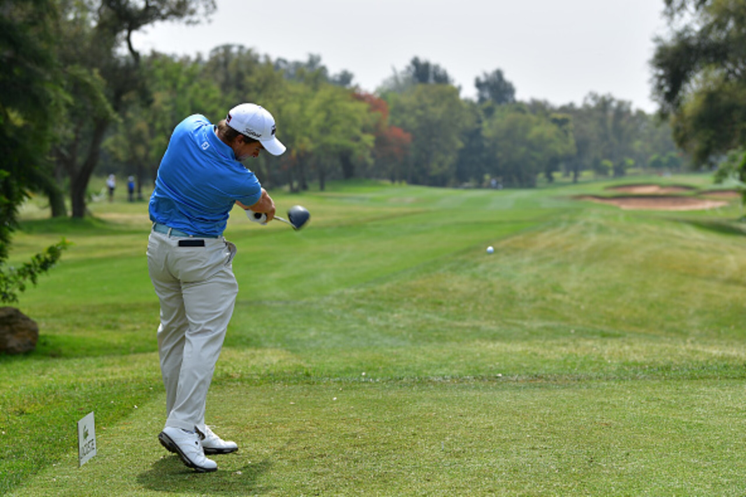 RABAT, MOROCCO - APRIL 15:  Paul Dunne of Ireland plays a shot during the third round of the Trophee Hassan II at Royal Golf Dar Es Salam on April 15, 2017 in Rabat, Morocco.  (Photo by Stuart Franklin/Getty Images)