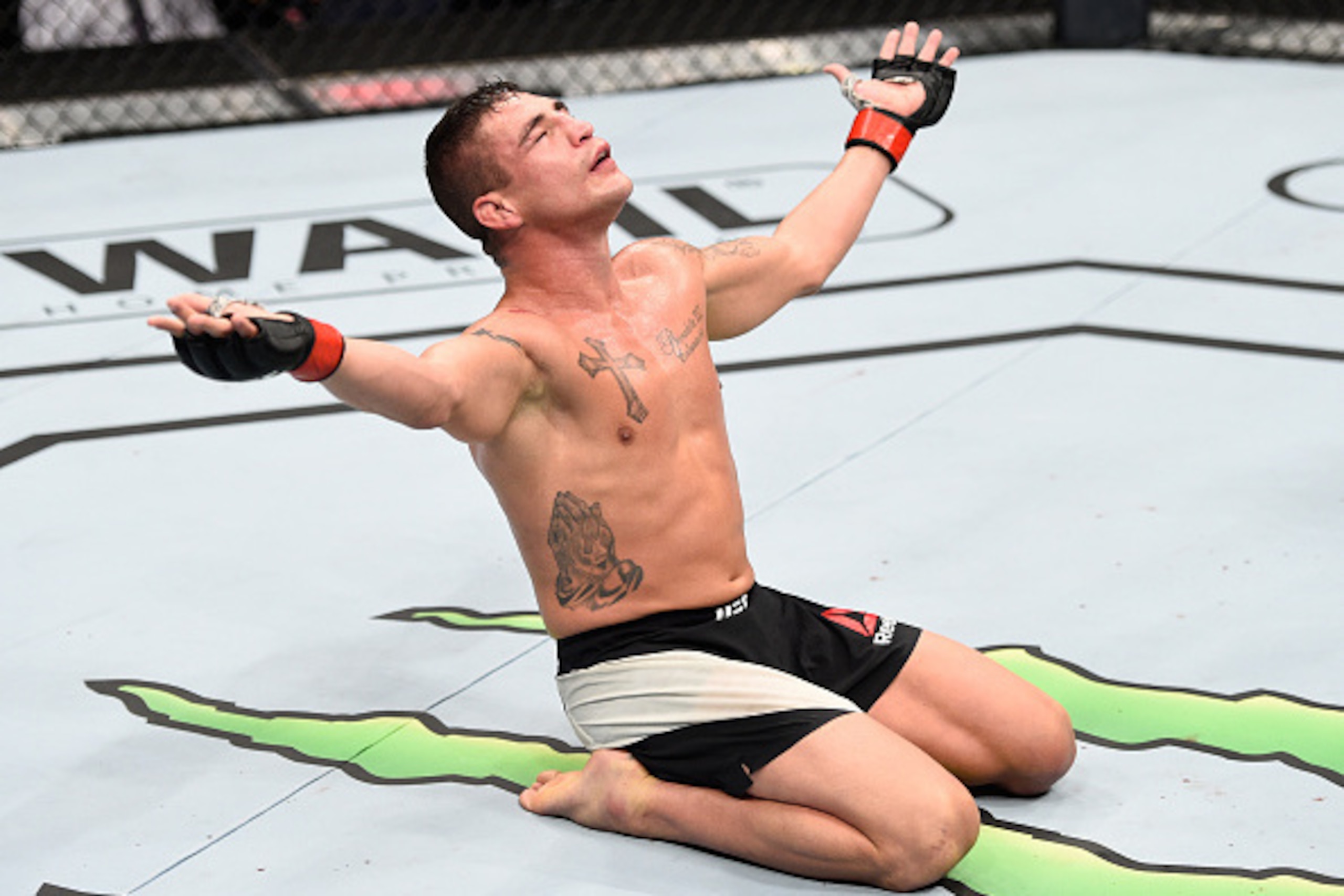 MEXICO CITY, MEXICO - NOVEMBER 05:  Diego Sanchez of the United States raises his hands after facing Marcin Held of Poland in their lightweight bout during the UFC Fight Night event at Arena Ciudad de Mexico on November 5, 2016 in Mexico City, Mexico. (Ph
