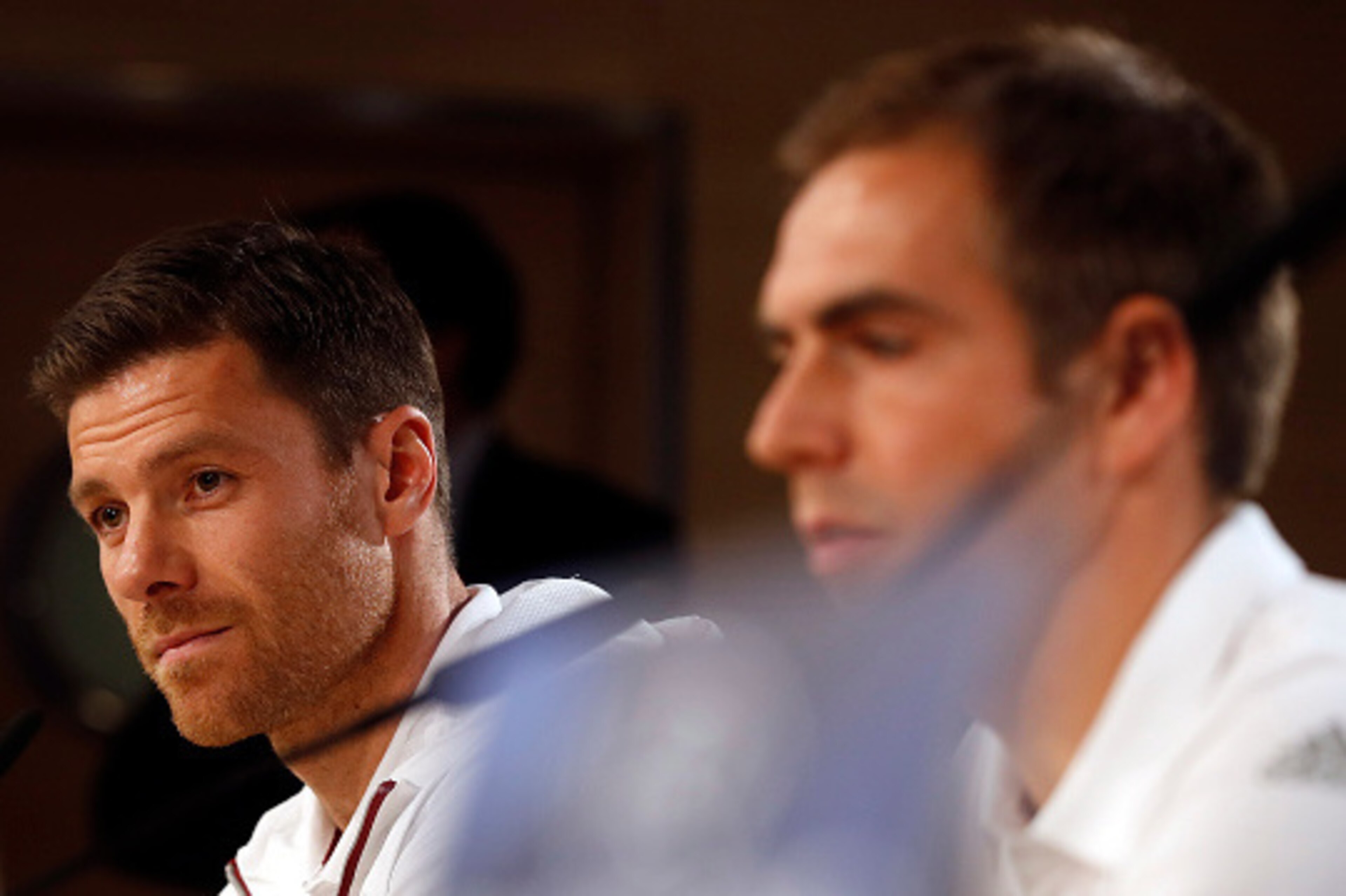 MADRID, SPAIN - APRIL 17: Xabi Alonso of Bayern Muenchen looks on during a press conference at Estadio Santiago Bernabeu on April 17, 2017 in Madrid, Spain. (Photo by TF-Images/Getty Images)