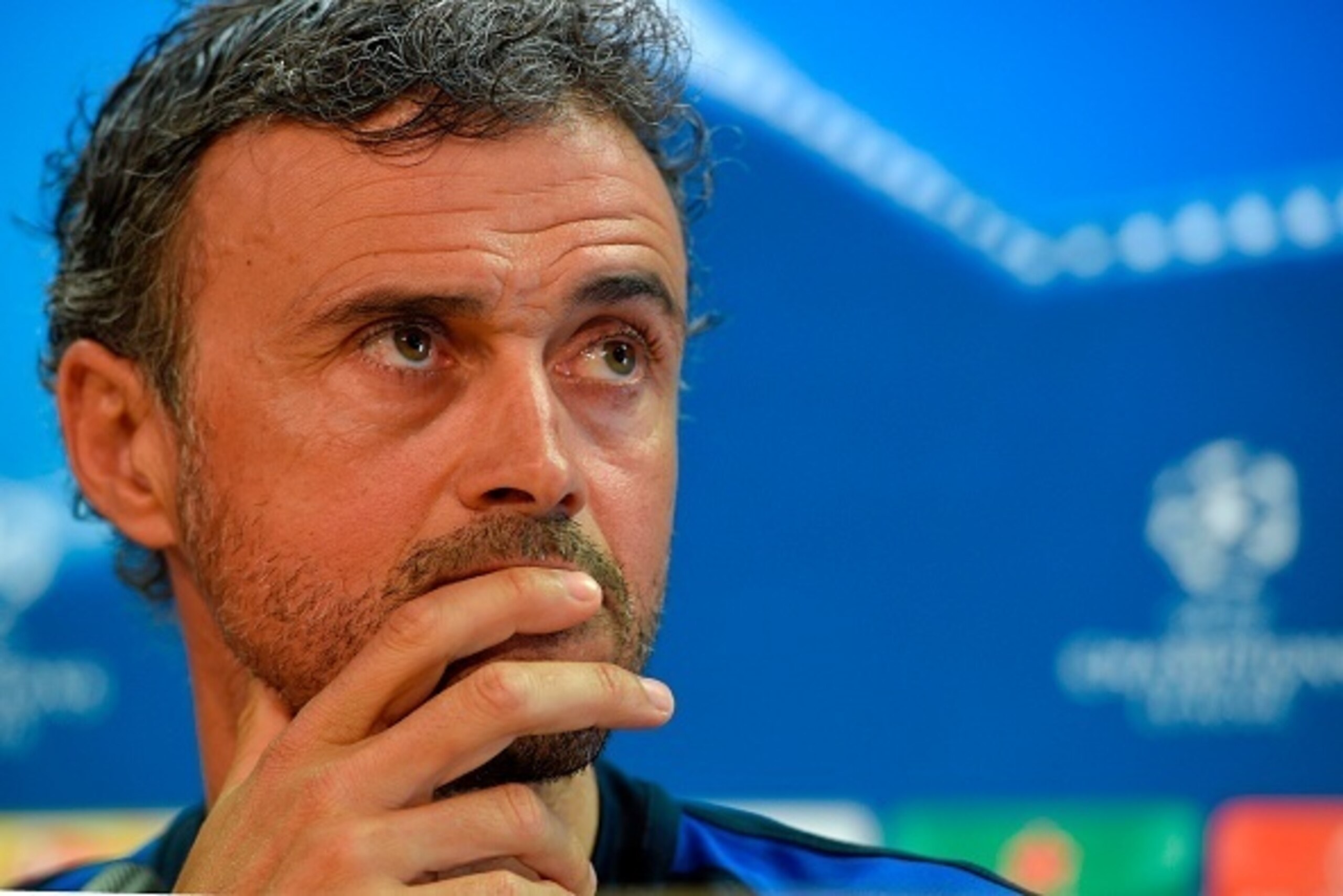 Barcelona's head coach Luis Enrique ponders during a press conference at the Joan Gamper Sports Center in Sant Joan Despi, near Barcelona, on April 18, 2017 on the eve of the UEFA Champions League quarter-final second leg football match FC Barcelona vs Ju Barcelona's head coach Luis Enrique ponders during a press conference at the Joan Gamper Sports Center in Sant Joan Despi, near Barcelona, on April 18, 2017 on the eve of the UEFA Champions League quarter-final second leg football match FC Barcelona vs Ju
