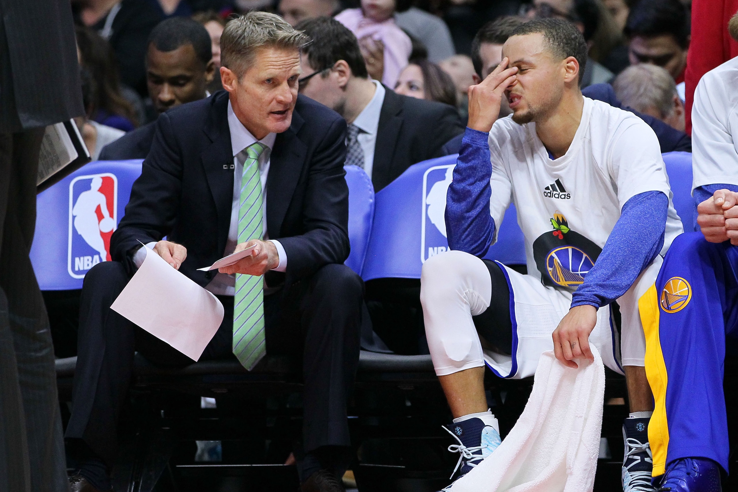 Even the back-to-back MVP needs a pep talk sometimes.
