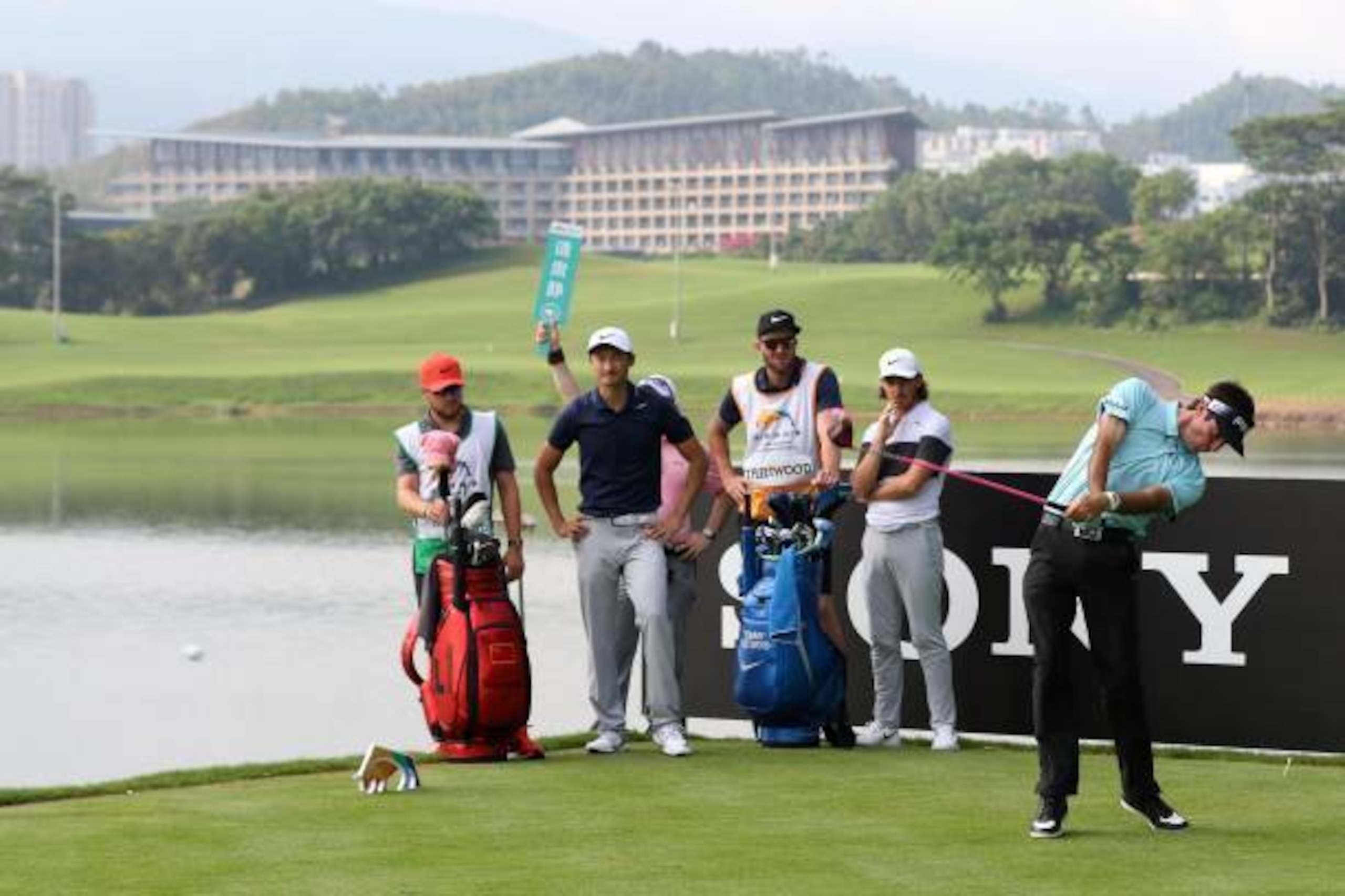 SHENZHEN, CHINA - APRIL 20:  Bubba Watson of the United States plays a shot during the first round of the Shenzhen International at Genzon Golf Club on April 20, 2017 in Shenzhen, China.  (Photo by Zhong Zhi/Getty Images)