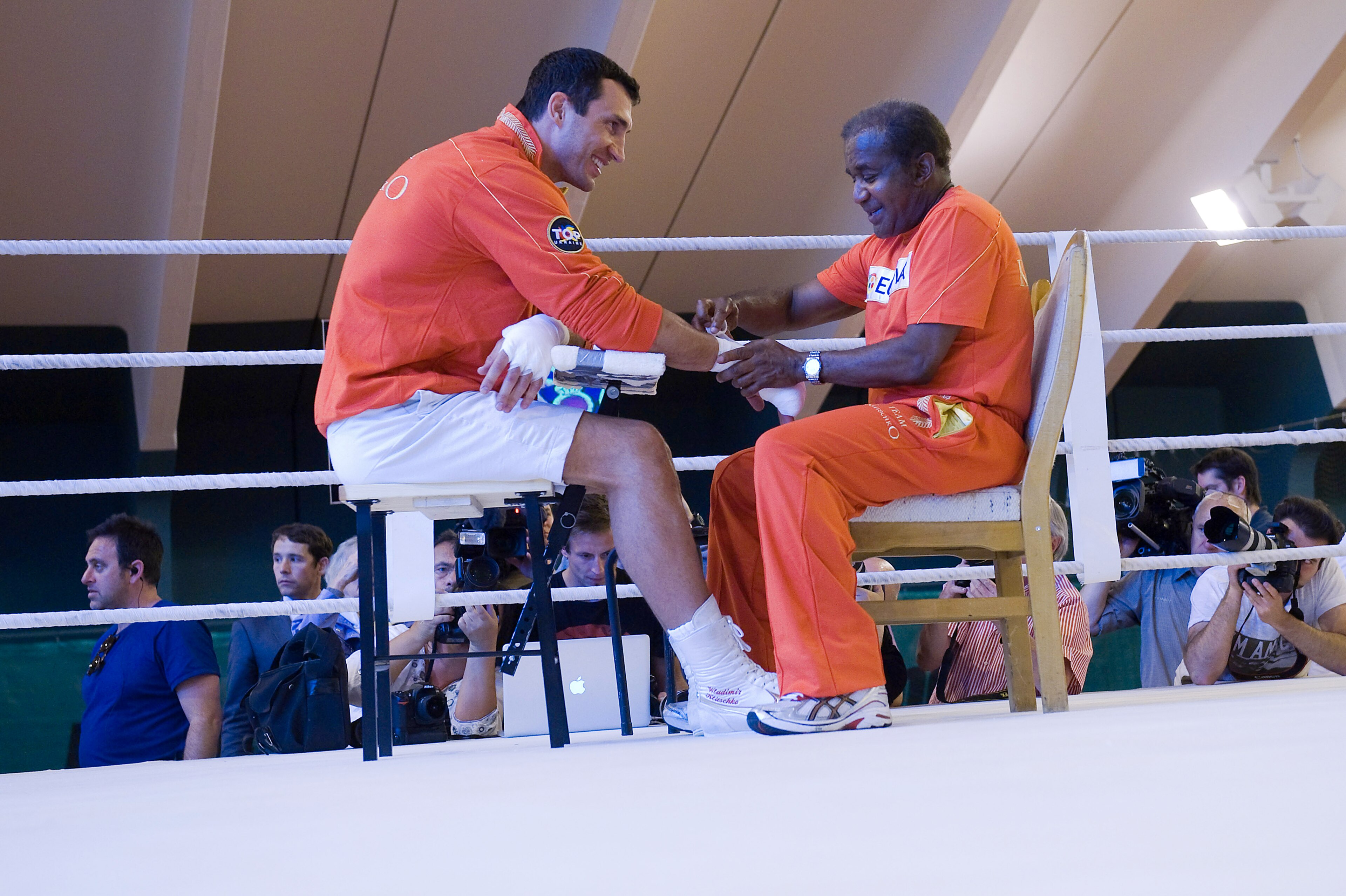 Klitschko with the late Emanuel Steward.