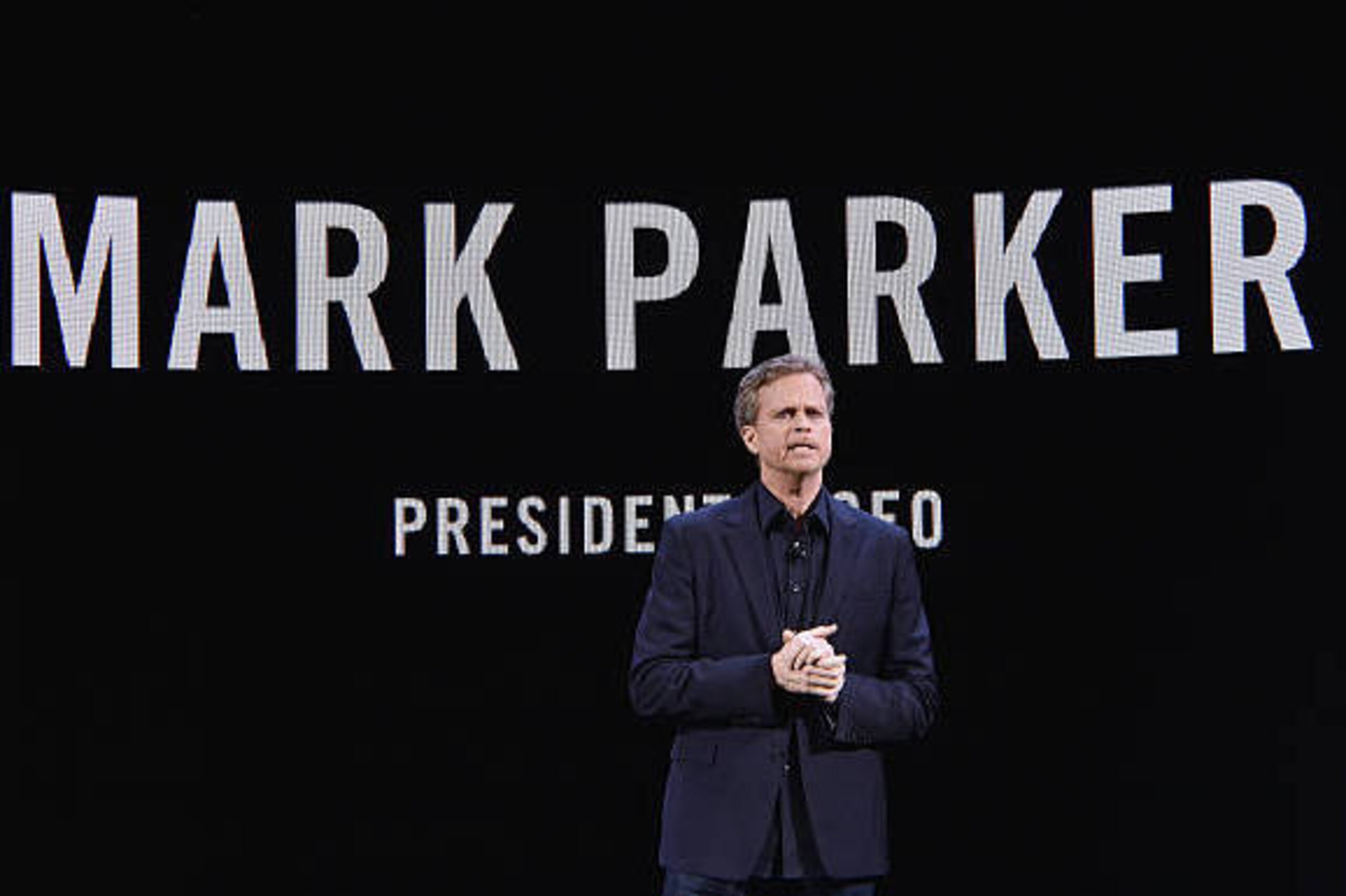 NEW YORK, NY - MARCH 16:  Chief Executive Officer of Nike, Inc, Mark Parker speaks during the Nike Innovation For Everybody Unveiling at Skylight at Moynihan Station on March 16, 2016 in New York City.  (Photo by Mike Coppola/Getty Images)