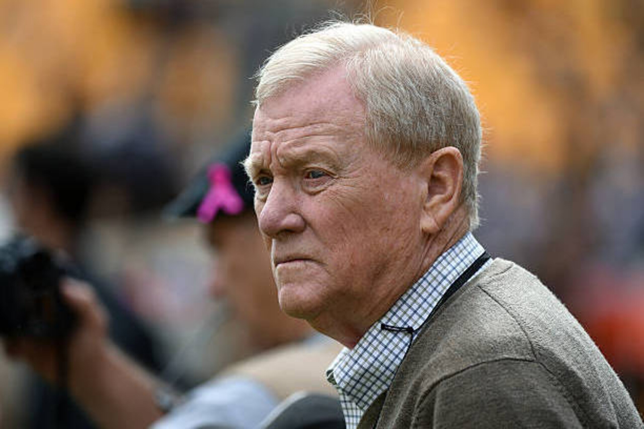 PITTSBURGH, PA - OCTOBER 09: Bill Polian, ESPN analyst, member of the Pro Football Hall of Fame and former executive at several National Football League teams, looks on from the sideline before a game between the New York Jets and Pittsburgh Steelers at H
