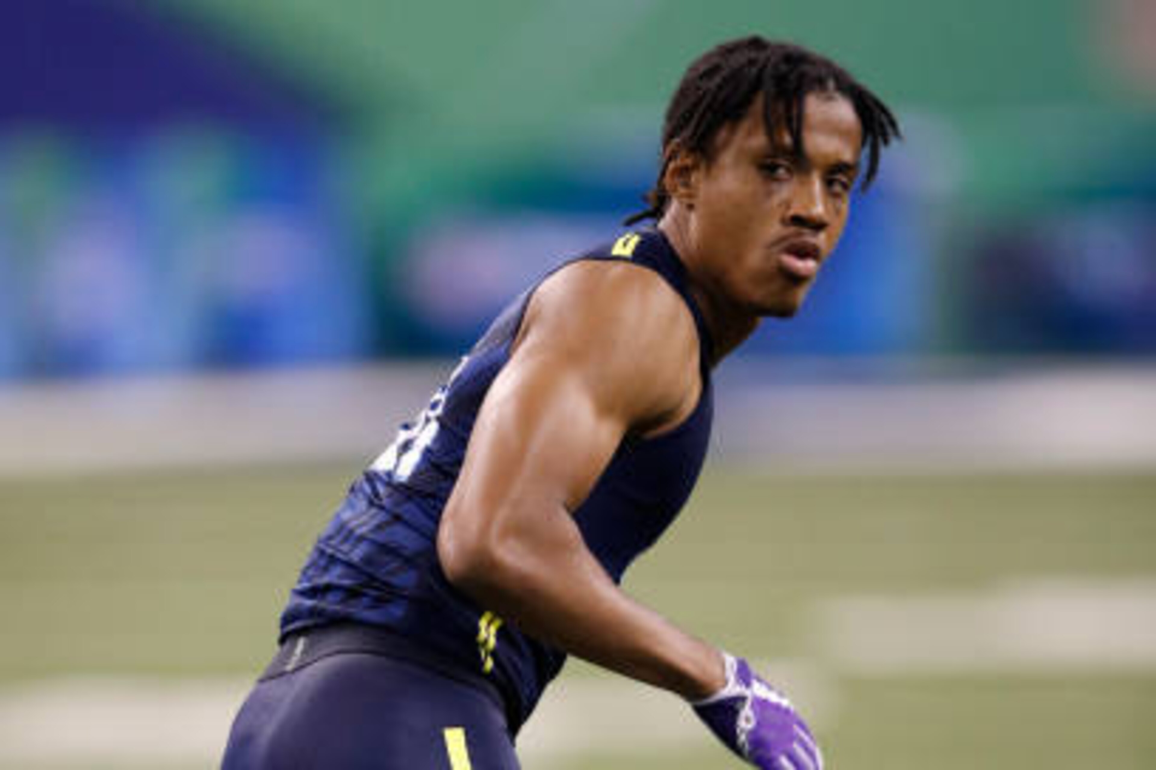 INDIANAPOLIS, IN - MARCH 06: Defensive back Kevin King of Washington in action during day six of the NFL Combine at Lucas Oil Stadium on March 6, 2017 in Indianapolis, Indiana. (Photo by Joe Robbins/Getty Images)