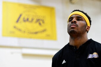 EL SEGUNDO, CA - MARCH 22:  Vander Blue #0 of the Los Angeles D-Fenders looks on during the National Anthem before the game against the Texas Legends on March 22, 2017 at Toyota Sports Center in El Segundo, California. NOTE TO USER: User expressly acknowl