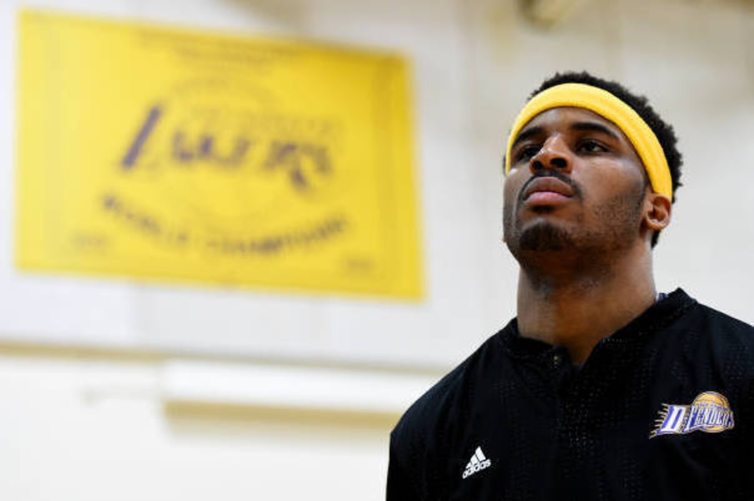 EL SEGUNDO, CA - MARCH 22:  Vander Blue #0 of the Los Angeles D-Fenders looks on during the National Anthem before the game against the Texas Legends on March 22, 2017 at Toyota Sports Center in El Segundo, California. NOTE TO USER: User expressly acknowl