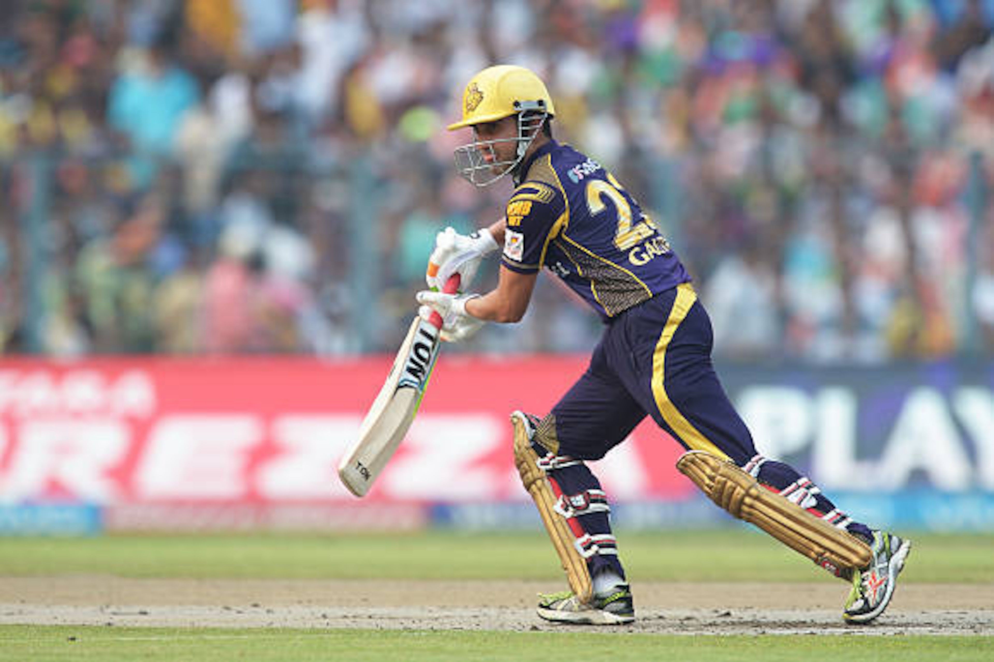 Kolkata Knight Riders captain Gautam Gambhir plays a shot during the 2016 Indian Premier League (IPL) Twenty20 cricket match between Kolkata Knight Riders and Sunrisers Hyderabad at The Eden Gardens Cricket Stadium in Kolkata on May 22, 2016. ----IMAGE RE Kolkata Knight Riders captain Gautam Gambhir plays a shot during the 2016 Indian Premier League (IPL) Twenty20 cricket match between Kolkata Knight Riders and Sunrisers Hyderabad at The Eden Gardens Cricket Stadium in Kolkata on May 22, 2016. ----IMAGE RE