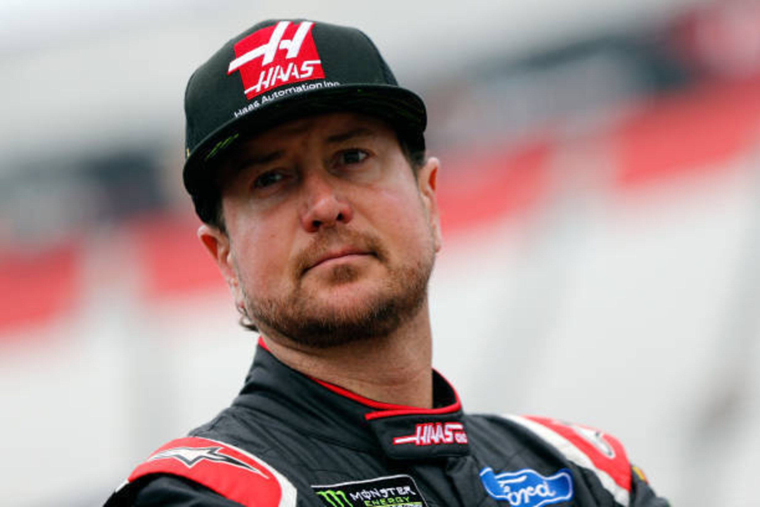 BRISTOL, TN - APRIL 22:  Kurt Busch, driver of the #41 Haas Automation/Monster Energy Ford, looks on during practice for the Monster Energy NASCAR Cup Series Food City 500 at Bristol Motor Speedway on April 22, 2017 in Bristol, Tennessee.  (Photo by Sean 