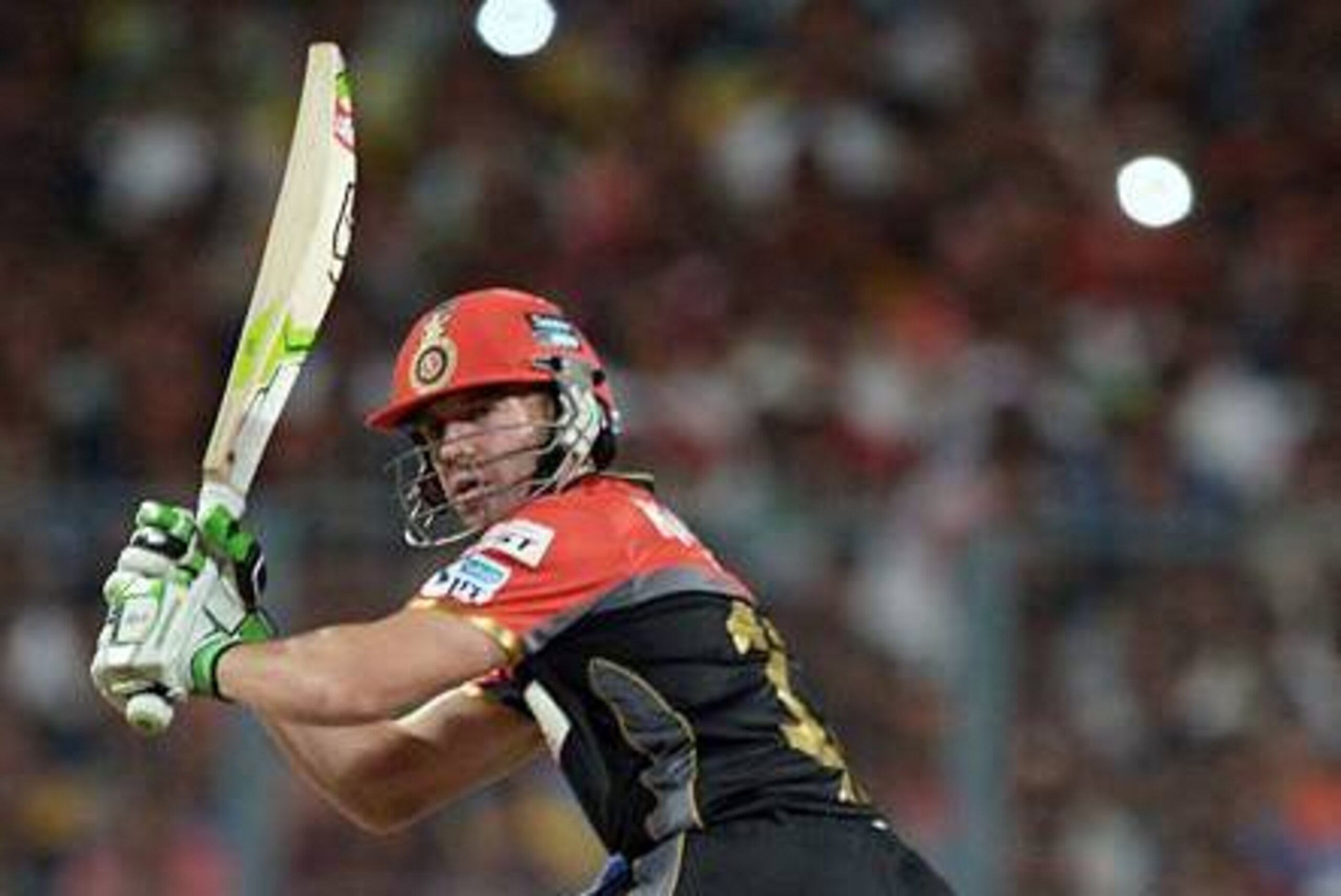 Royal Challengers Bangalore AB de Villiers plays a shot during the 2016 Indian Premier League (IPL) Twenty20 cricket match between Kolkata Knight Riders and Royal Challengers Bangalore at the Eden Gardens Cricket Stadium in Kolkata on May 16, 2016. ---- Royal Challengers Bangalore AB de Villiers plays a shot during the 2016 Indian Premier League (IPL) Twenty20 cricket match between Kolkata Knight Riders and Royal Challengers Bangalore at the Eden Gardens Cricket Stadium in Kolkata on May 16, 2016. ----