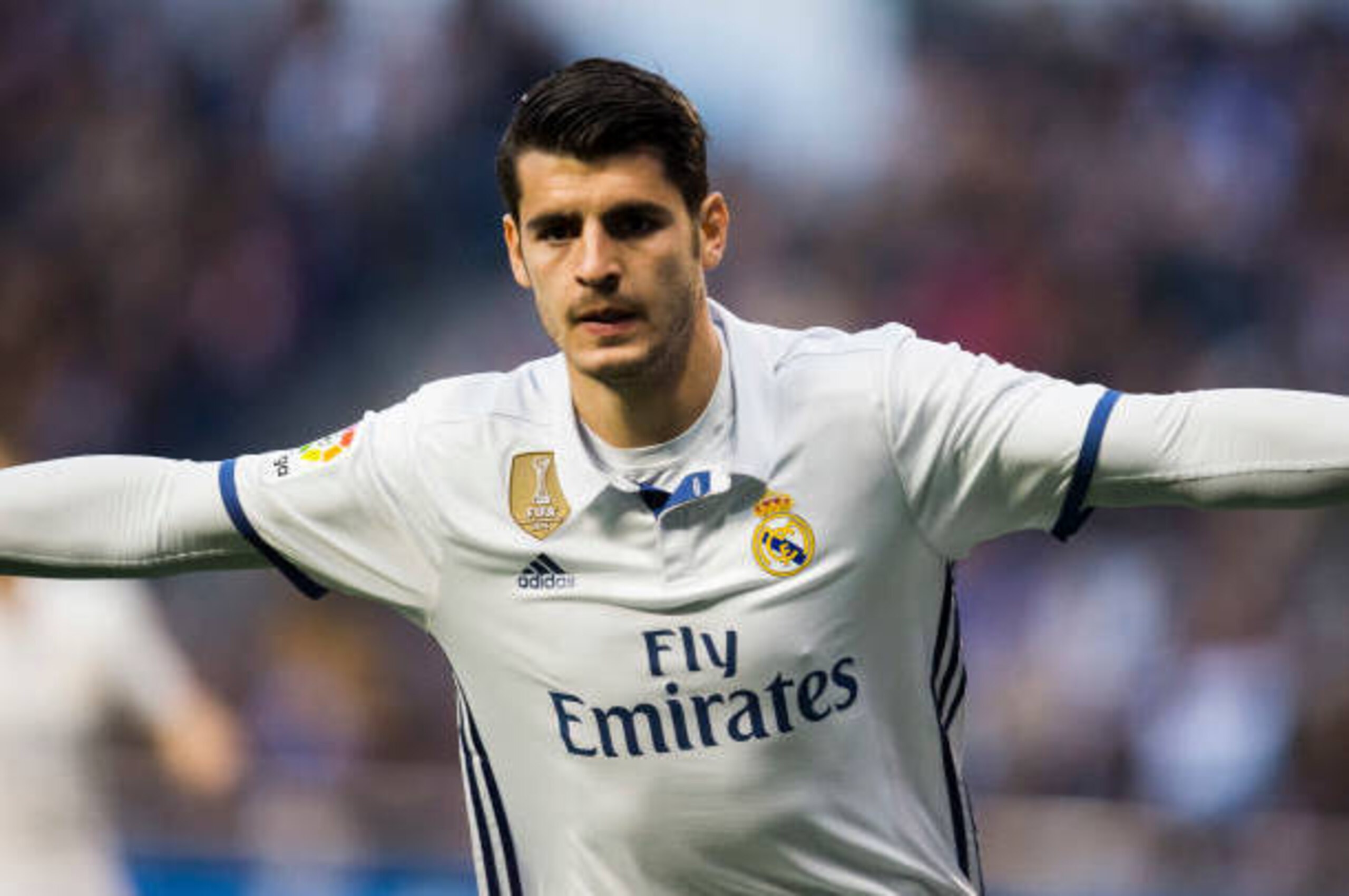 LA CORUNA, SPAIN - APRIL 26: Alvaro Morata of Real Madrid celebrates after scoring goal during the La Liga match between RC Deportivo La Coruna and Real Madrid at Riazor Stadium on April 26, 2017 in La Coruna, Spain. (Photo by Juan Manuel Serrano Arce/G LA CORUNA, SPAIN - APRIL 26: Alvaro Morata of Real Madrid celebrates after scoring goal during the La Liga match between RC Deportivo La Coruna and Real Madrid at Riazor Stadium on April 26, 2017 in La Coruna, Spain. (Photo by Juan Manuel Serrano Arce/G