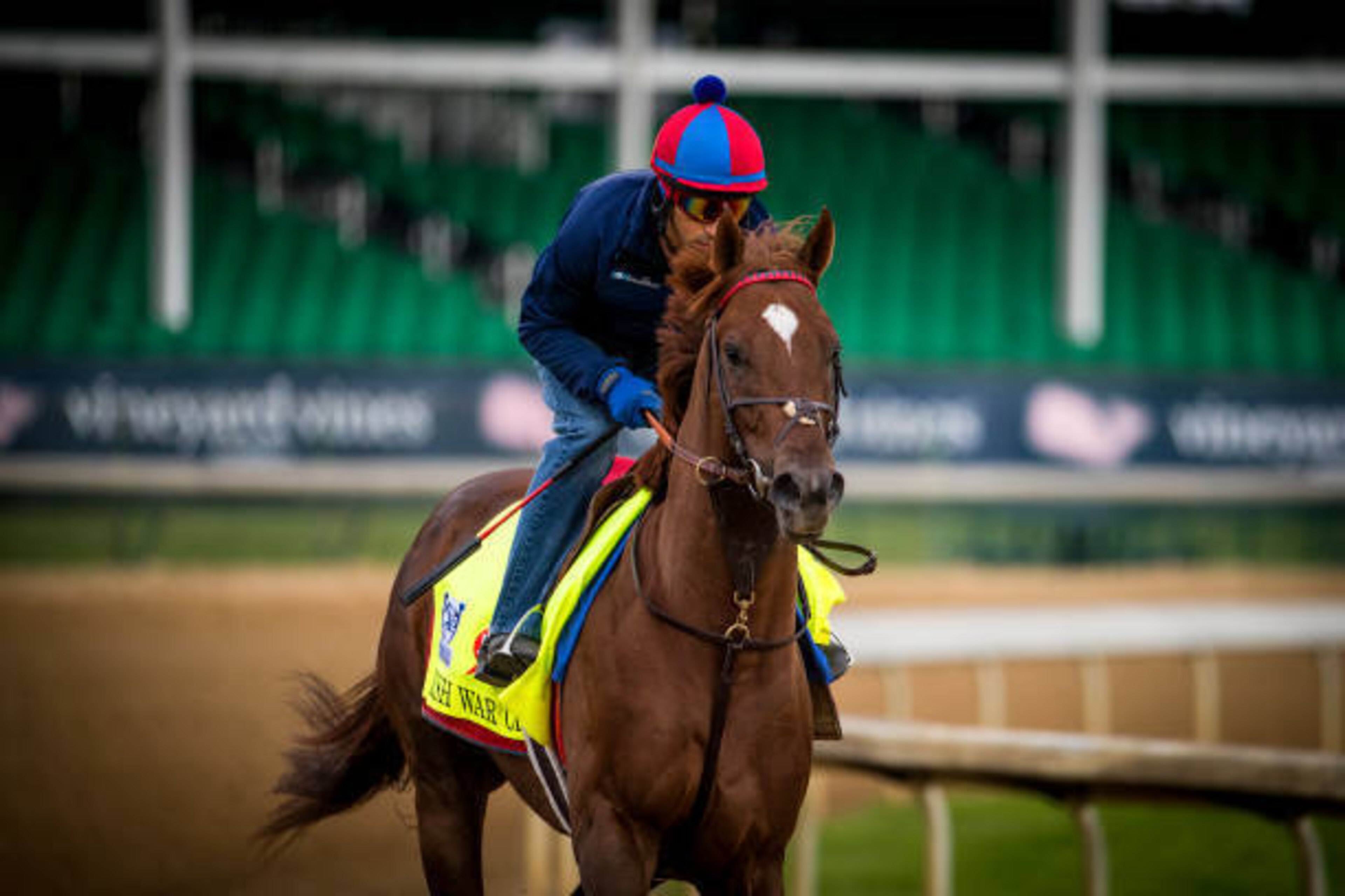 LOUISVILLE, KY - MAY 03: Irish War Cry, owned by Isabelle de Tomaso and trained by H. Graham Motion, exercises in preparation for the Kentucky Derby at Churchill Downs on May 03, 2017 in Louisville, Kentucky. (Photo by Alex Evers/Eclipse Sportswire/Getty 