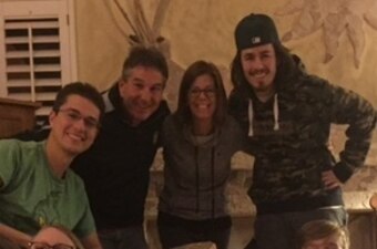 Casey Thomas (far right) with his brother Austin, his father, Tom, and Tom's wife, Cindy.